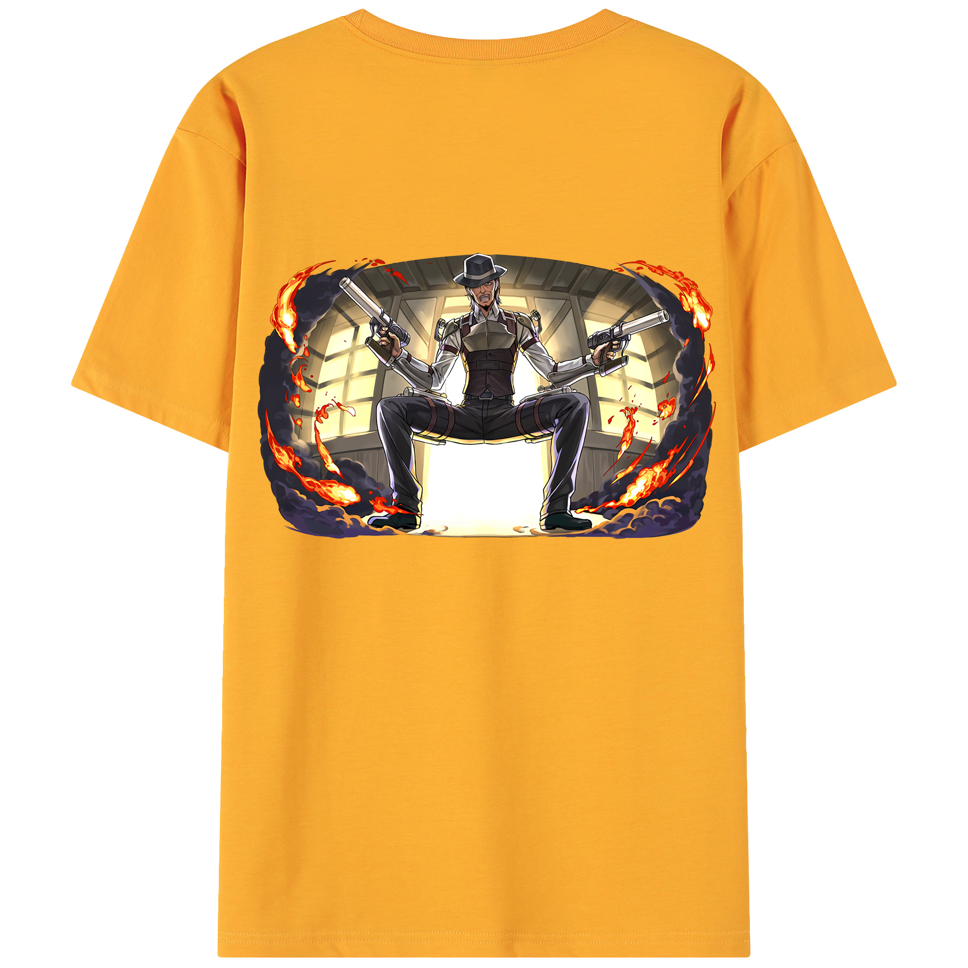 （画像用） 進撃の巨人 ケニー·アッカーマン Attack on Titan Kenny Ackerman 綿100％ メンズ半袖Tシャツ（バックプリント） 通気性