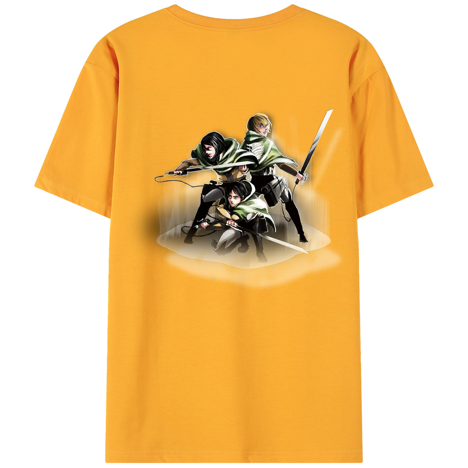 （画像用） 進撃の巨人 Attack on Titan 綿100％ メンズ半袖Tシャツ（バックプリント） 通気性