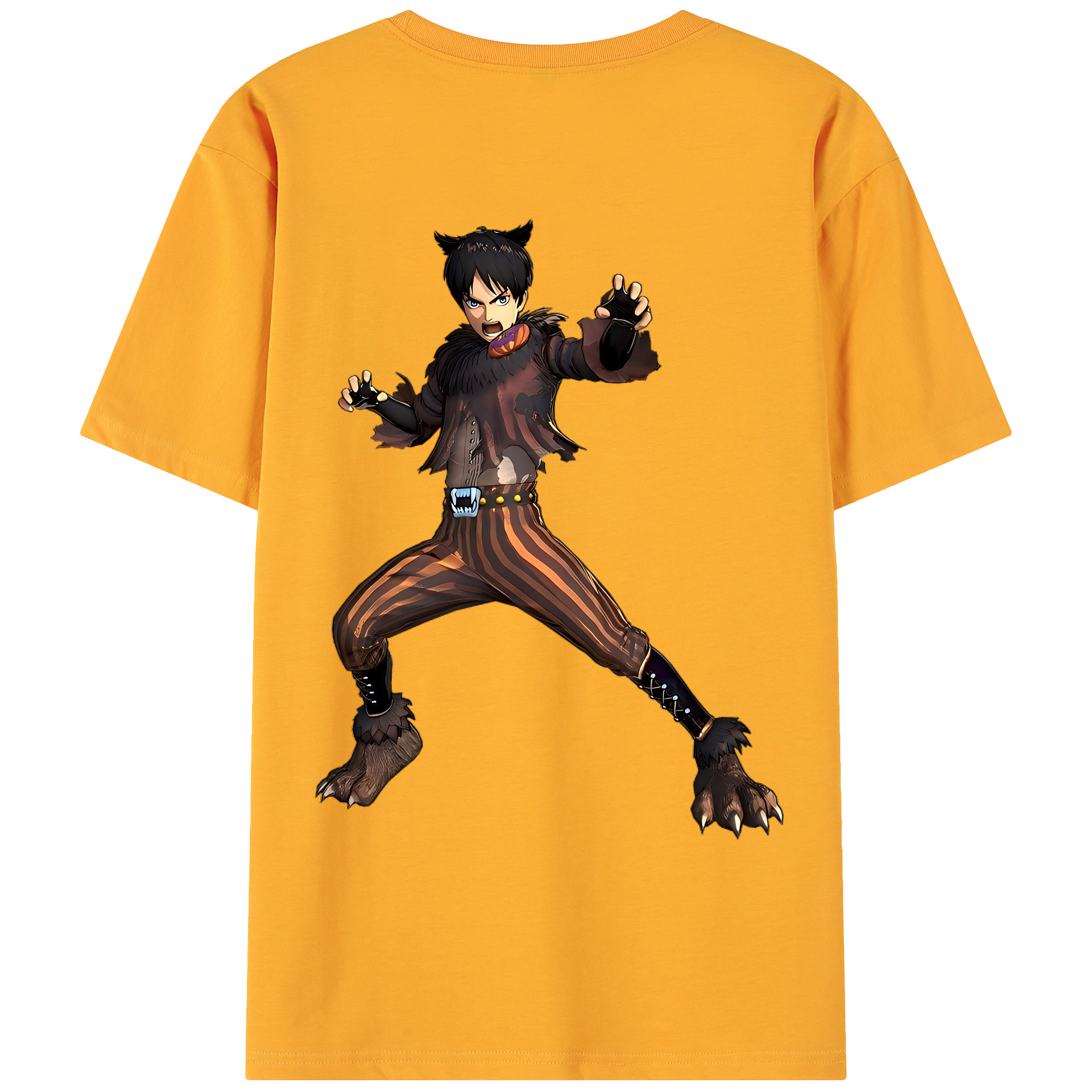 （画像用） 進撃の巨人 エレン･イェーガー Attack on Titan Eren Jäger 綿100％ メンズ半袖Tシャツ（バックプリント） 通気性