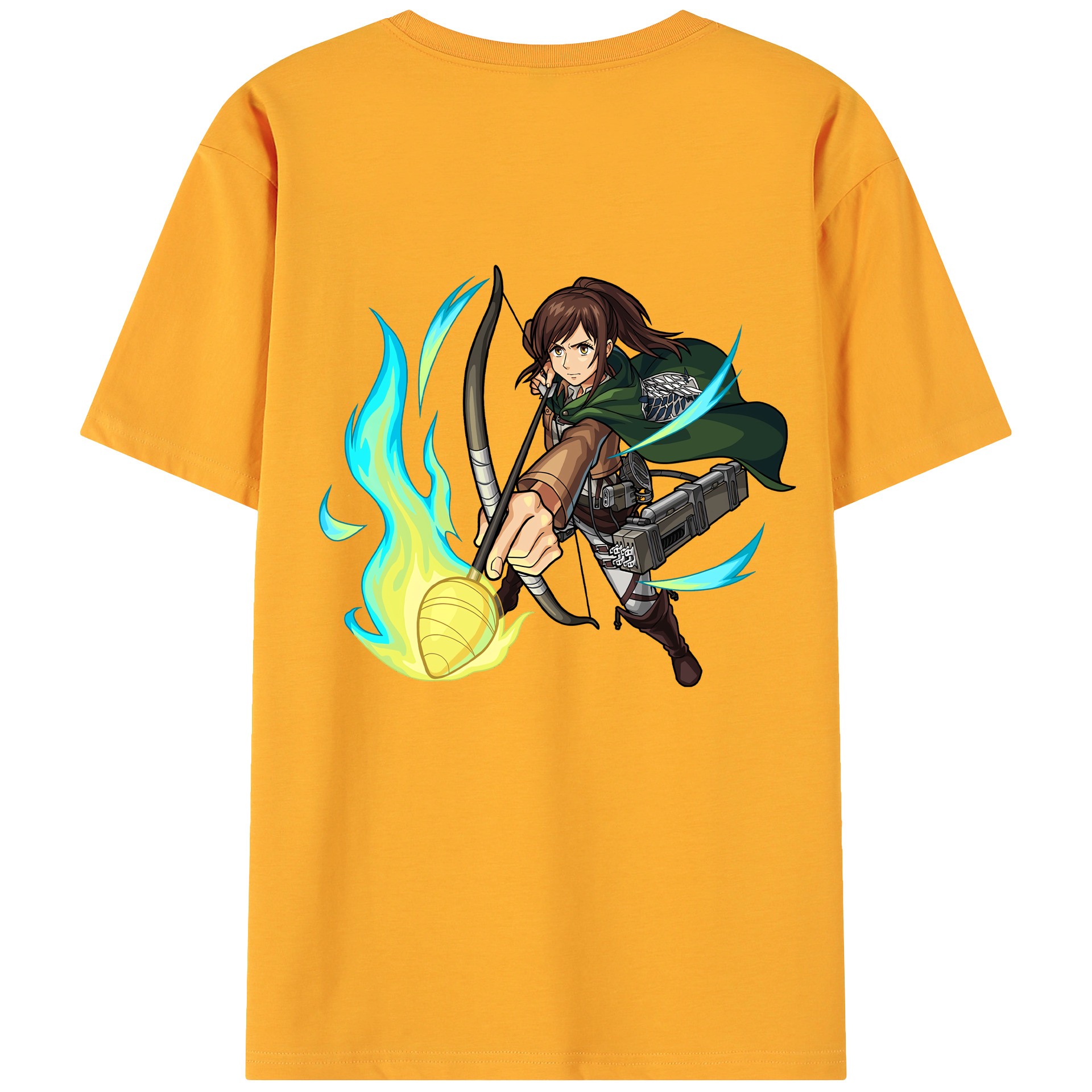 （画像用） 進撃の巨人 サシャ·ブラウス Attack on Titan Sasha Blaus 綿100％ メンズ半袖Tシャツ（バックプリント） 通気性