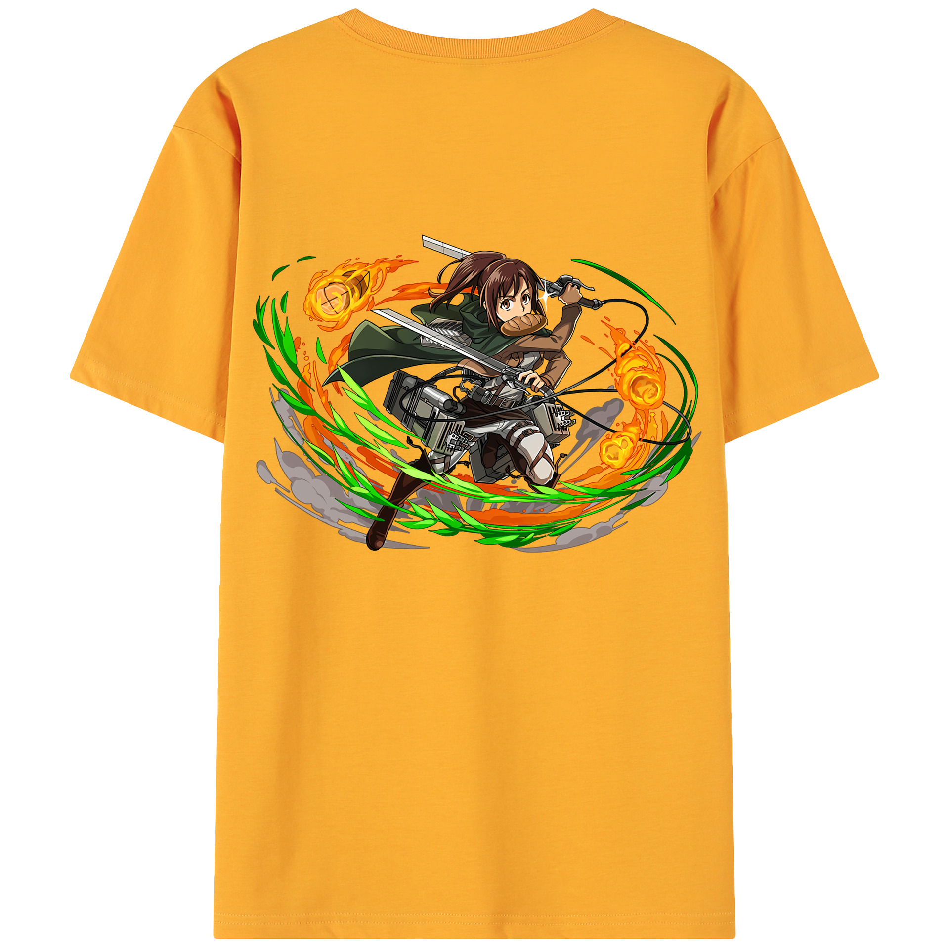 （画像用） 進撃の巨人 サシャ·ブラウス Attack on Titan Sasha Blaus 綿100％ メンズ半袖Tシャツ（バックプリント） 通気性