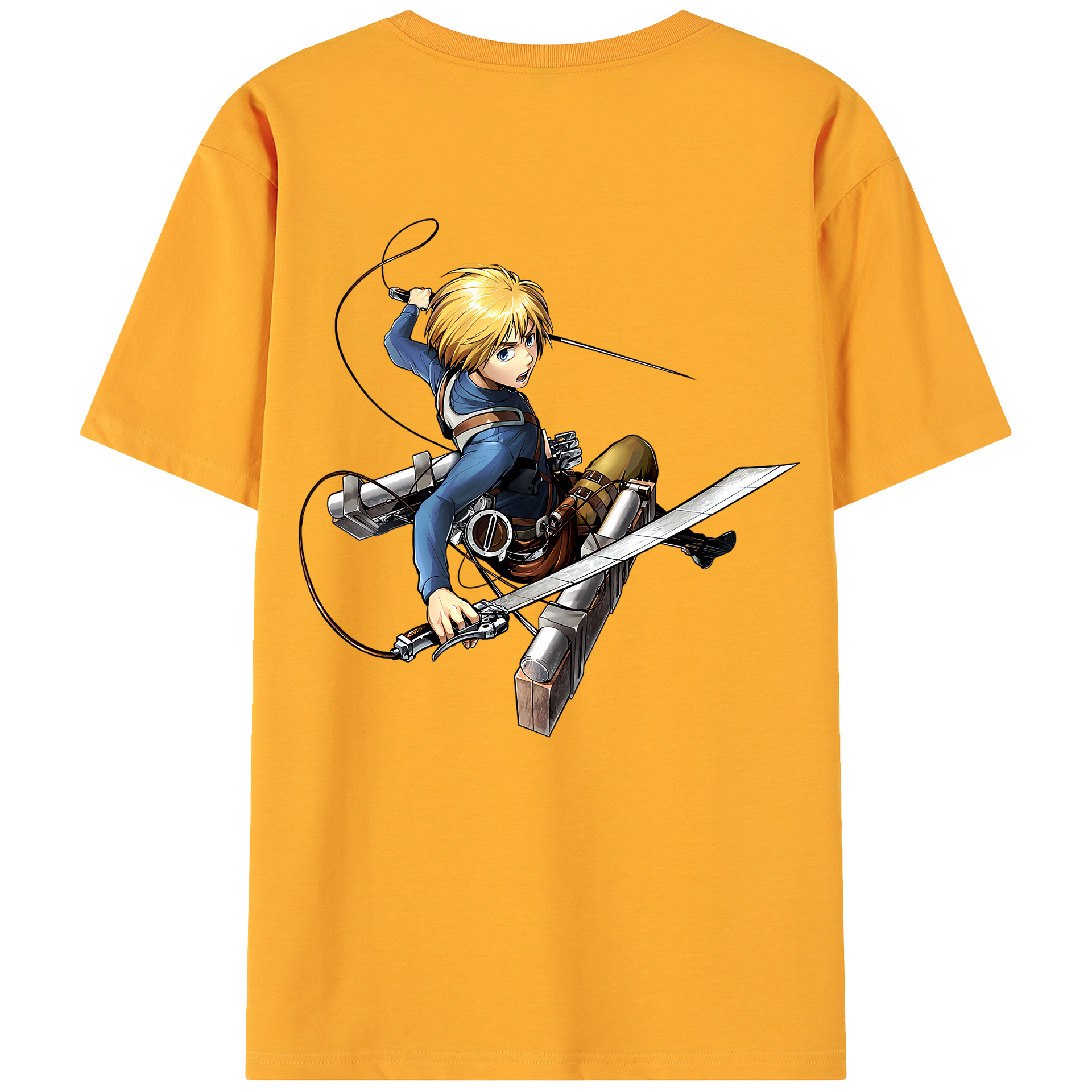 （画像用） 進撃の巨人 アルミン·アルレルト Attack on Titan Armin Arlert 綿100％ メンズ半袖Tシャツ（バックプリント） 通気性