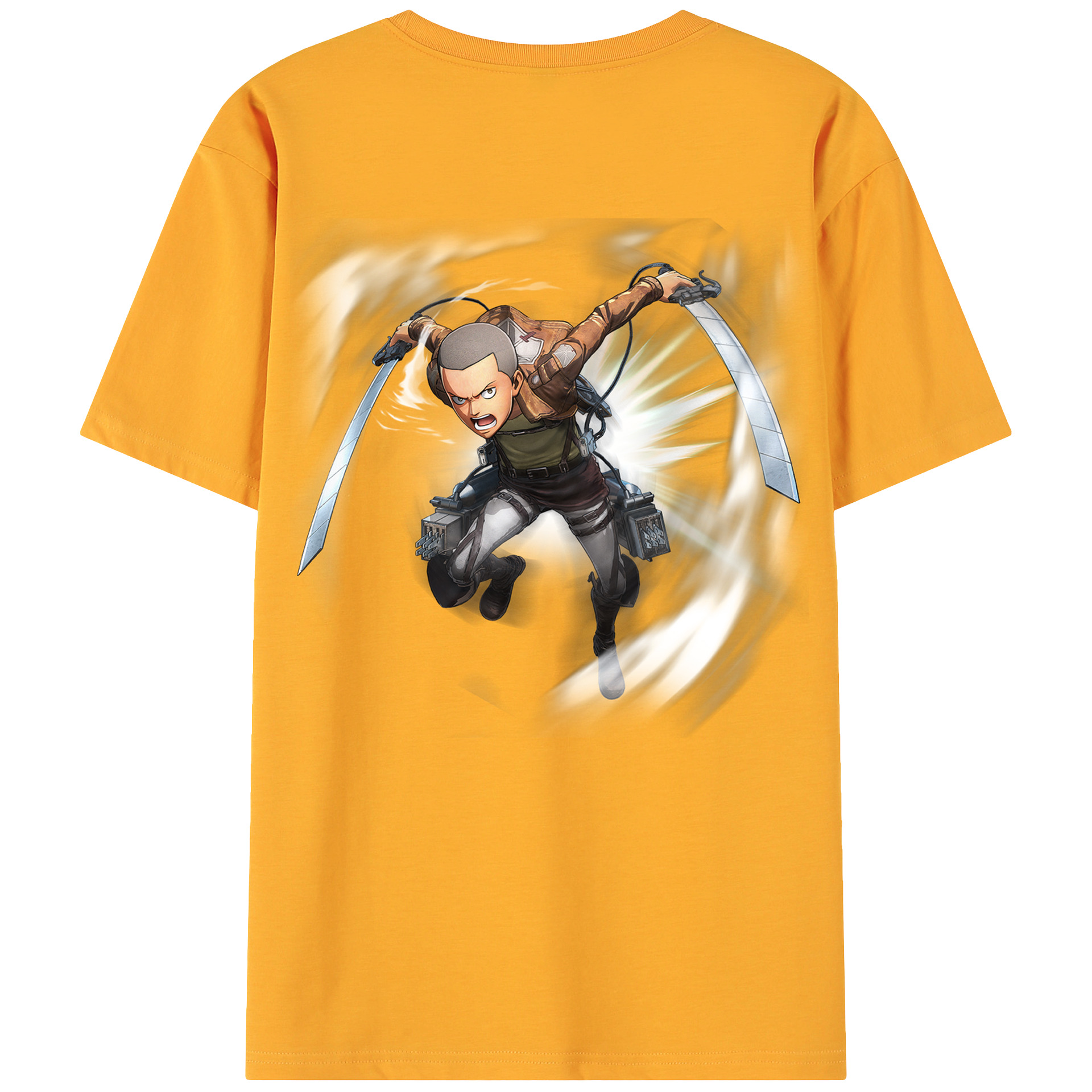 （画像用） 進撃の巨人 コニー·スプリンガー Attack on Titan Connie Springer 綿100％ メンズ半袖Tシャツ（バックプリント） 通気性