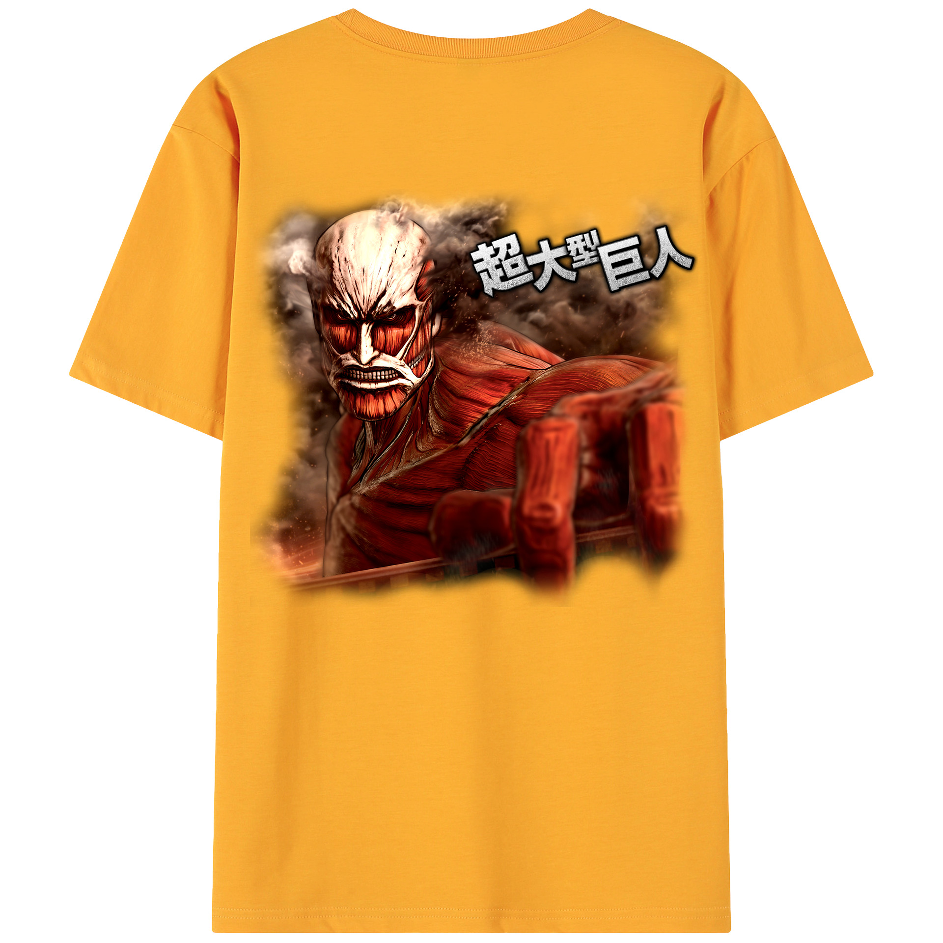 （画像用） 進撃の巨人 Attack on Titan 綿100％ メンズ半袖Tシャツ（バックプリント） 通気性