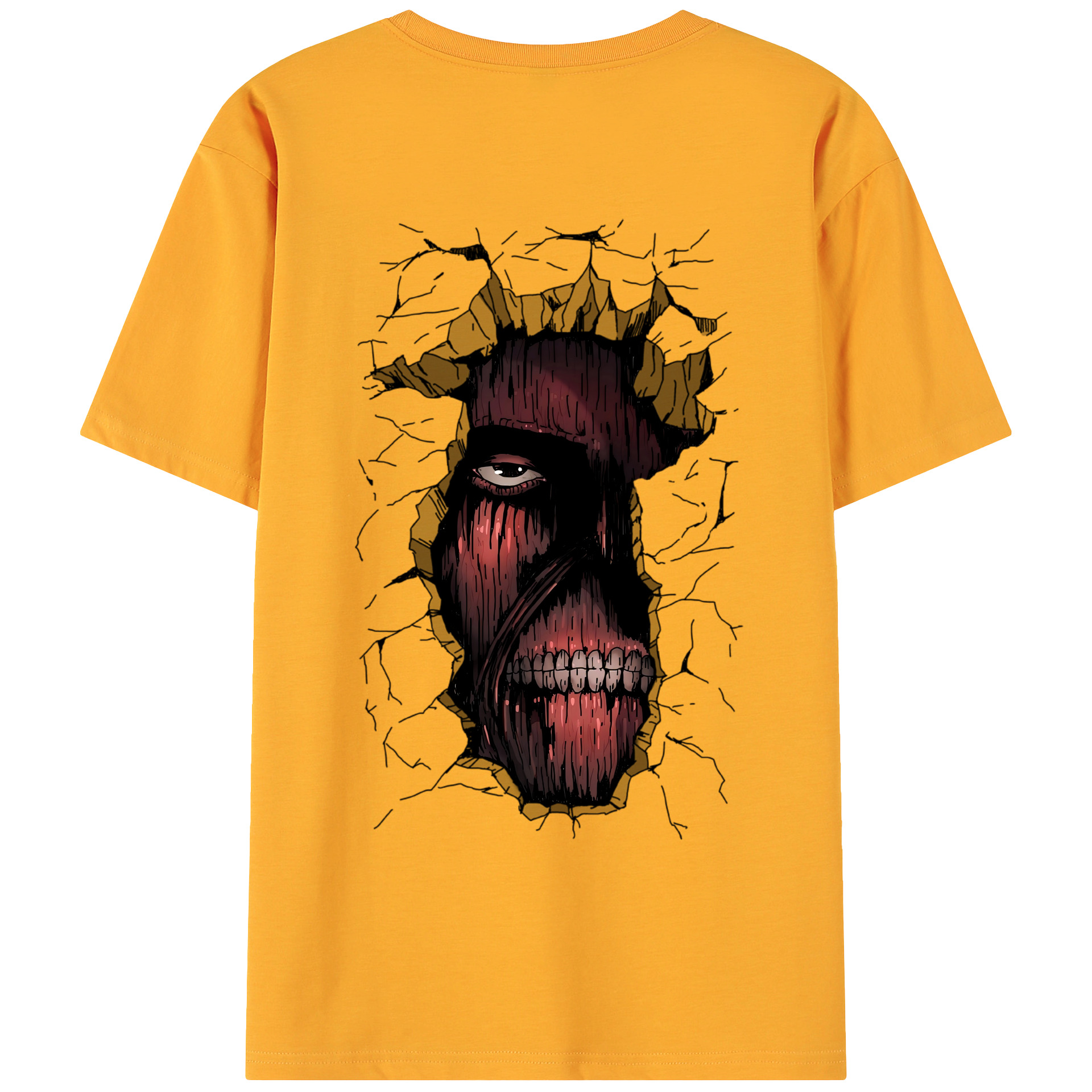 （画像用） 進撃の巨人 Attack on Titan 綿100％ メンズ半袖Tシャツ（バックプリント） 通気性