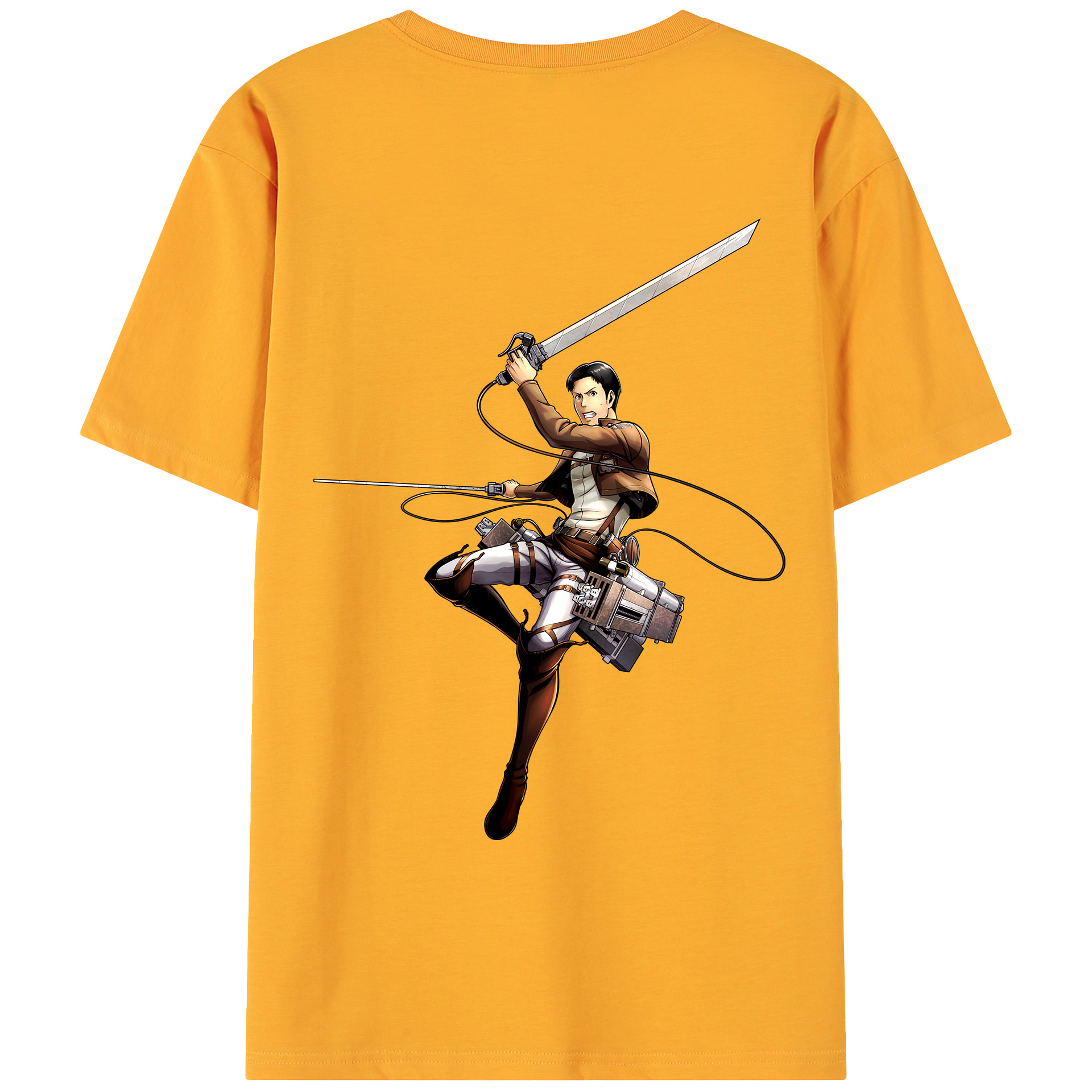 （画像用） 進撃の巨人 Attack on Titan 綿100％ メンズ半袖Tシャツ（バックプリント） 通気性