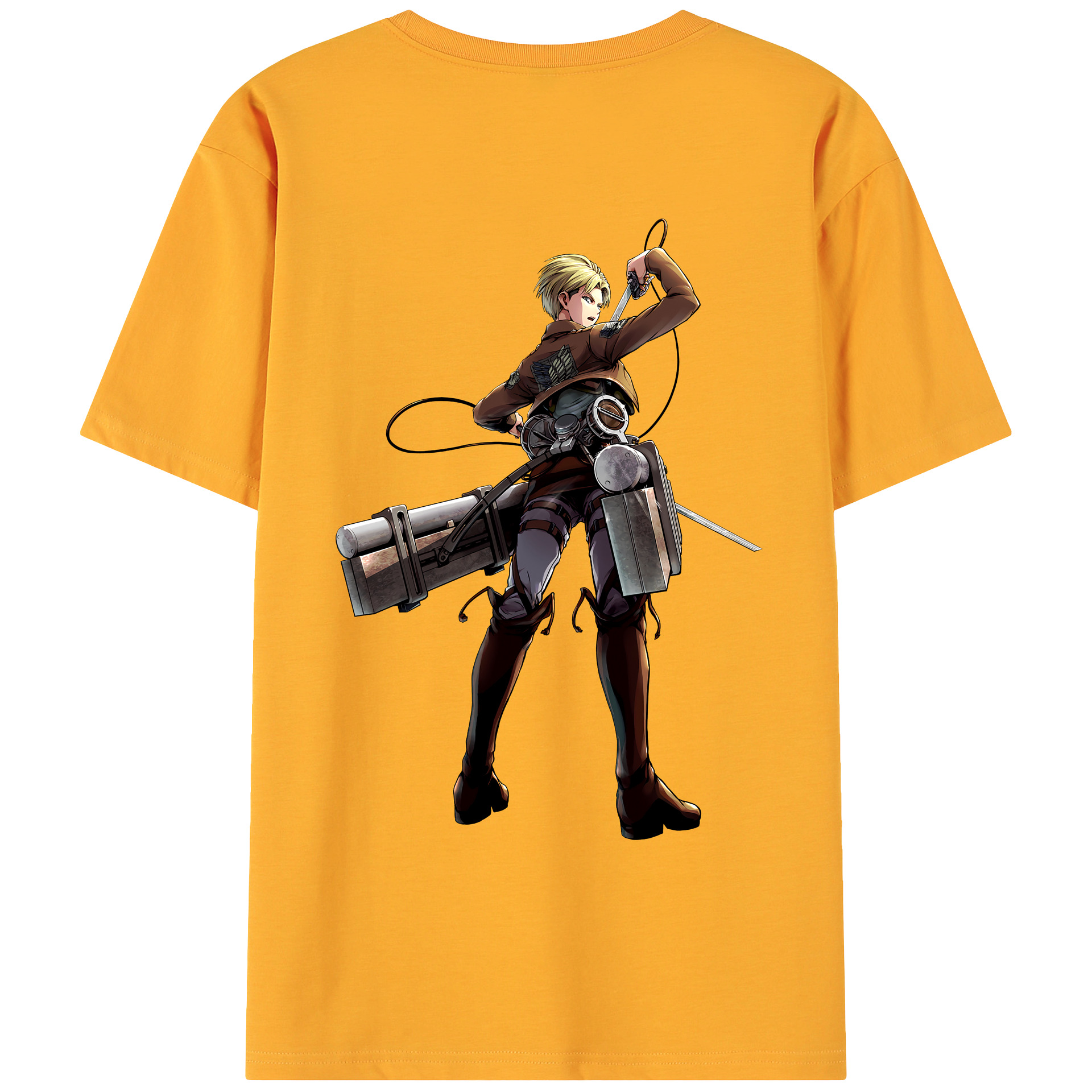 （画像用） 進撃の巨人 Attack on Titan 綿100％ メンズ半袖Tシャツ（バックプリント） 通気性