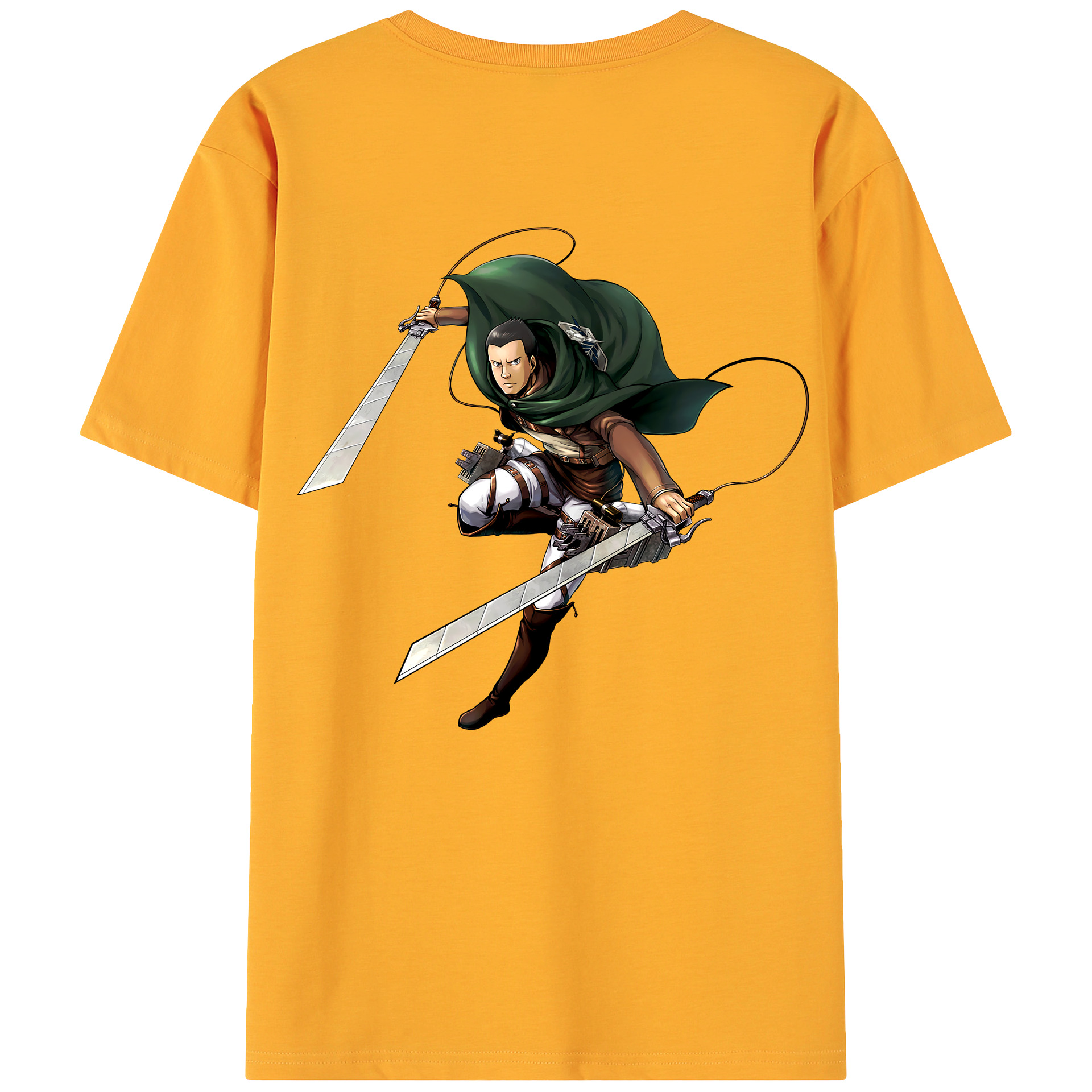 （画像用） 進撃の巨人 Attack on Titan 綿100％ メンズ半袖Tシャツ（バックプリント） 通気性