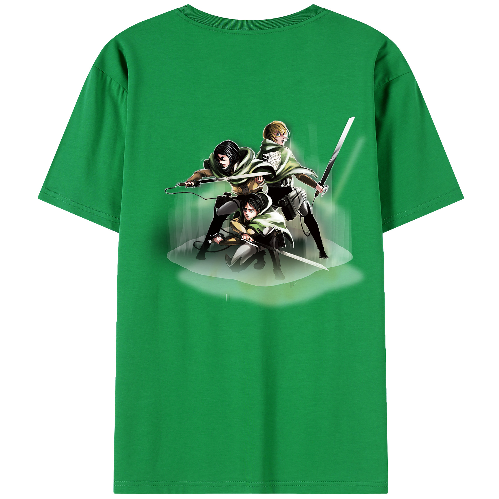 （画像用） 進撃の巨人 Attack on Titan 綿100％ メンズ半袖Tシャツ（バックプリント） 通気性