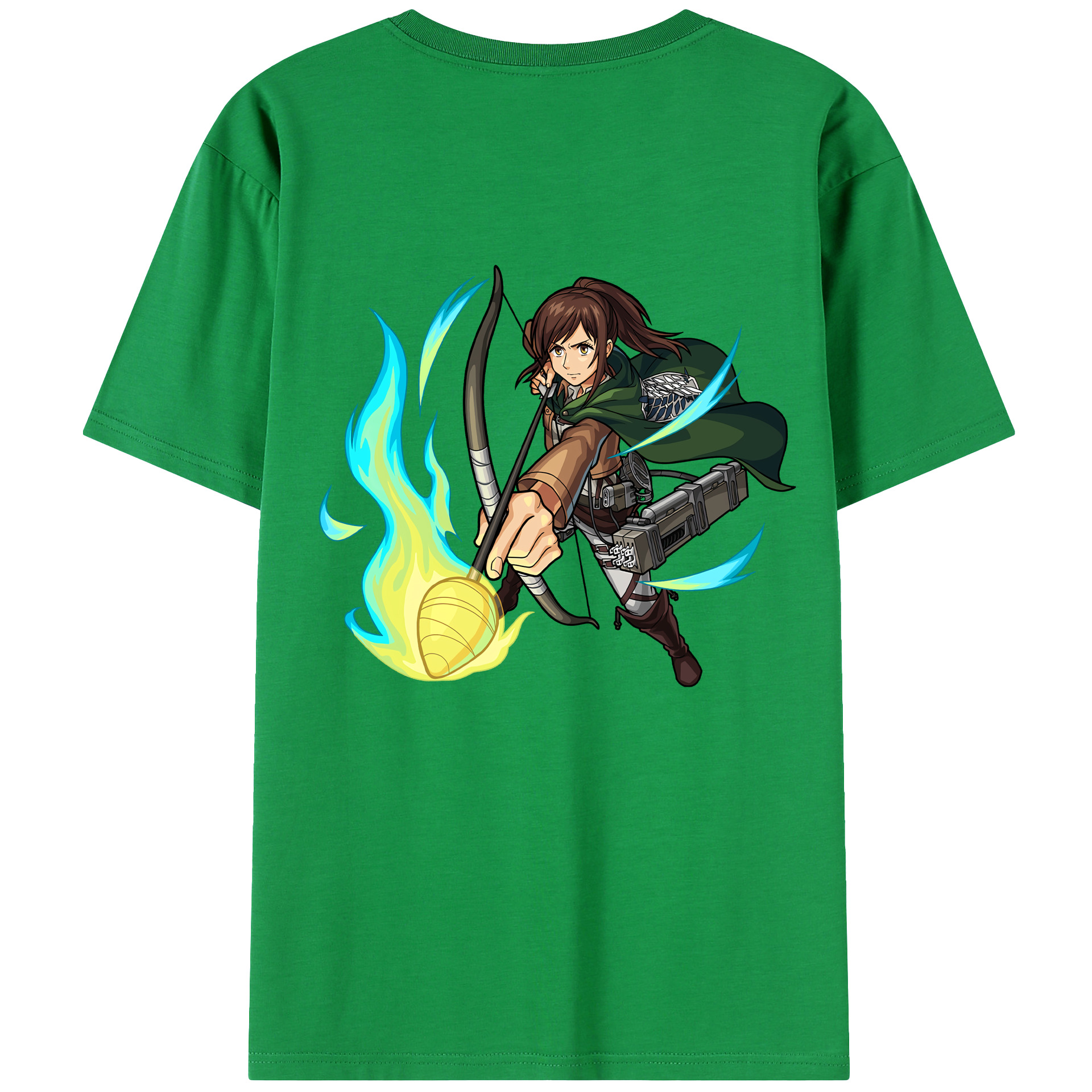 （画像用） 進撃の巨人 サシャ·ブラウス Attack on Titan Sasha Blaus 綿100％ メンズ半袖Tシャツ（バックプリント） 通気性