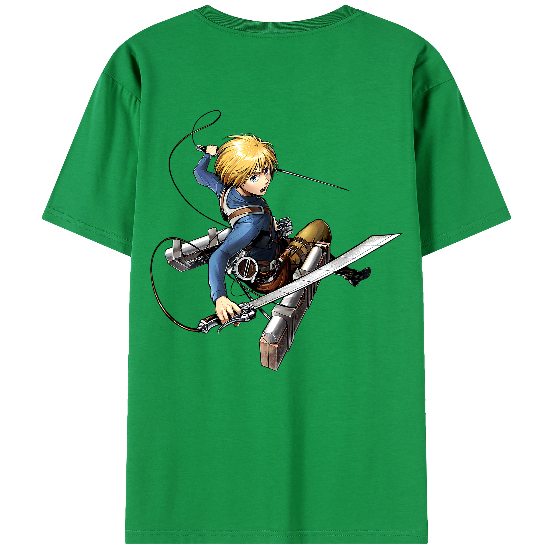 （画像用） 進撃の巨人 アルミン·アルレルト Attack on Titan Armin Arlert 綿100％ メンズ半袖Tシャツ（バックプリント） 通気性