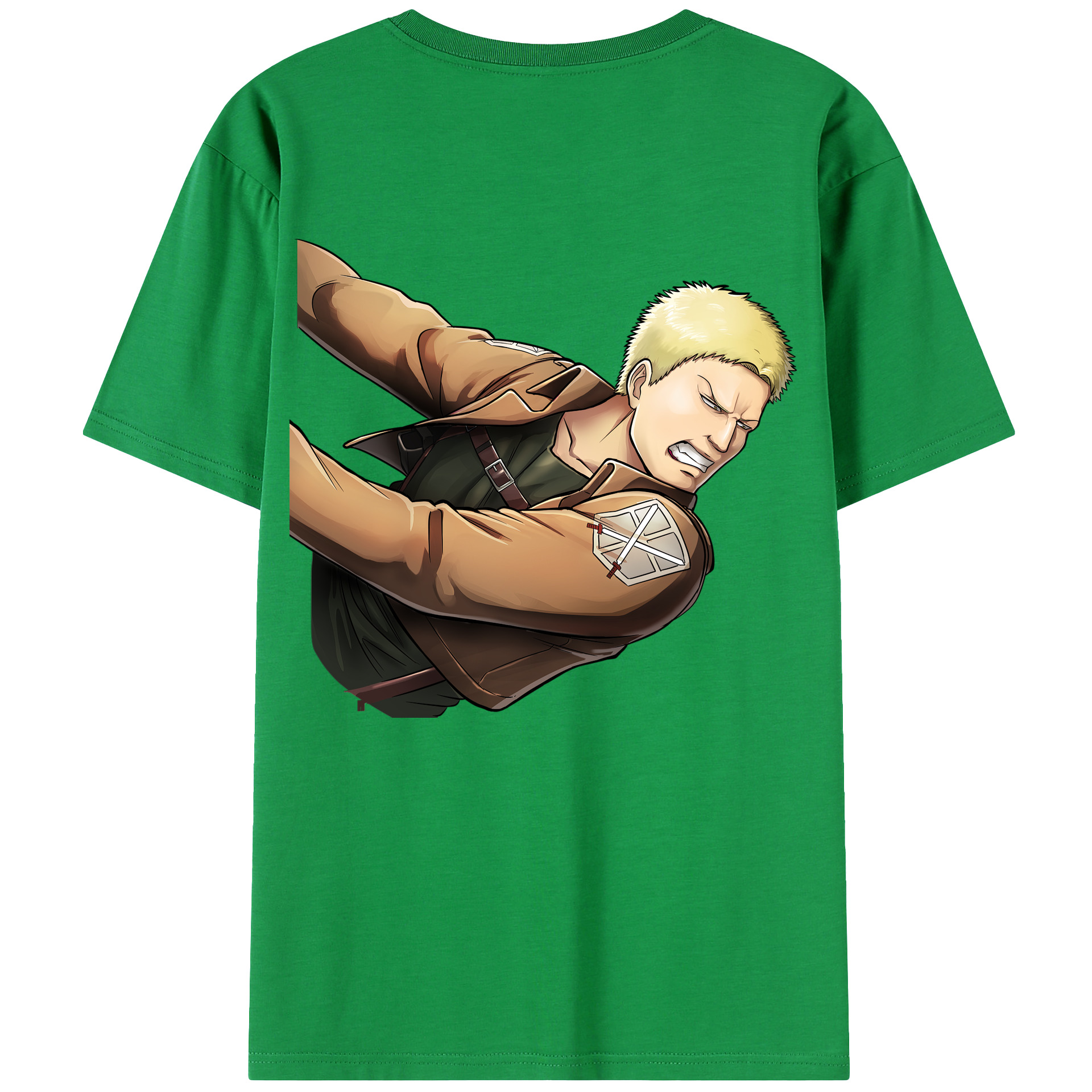 （画像用） 進撃の巨人 ライナー・ブラウン Attack on Titan Reiner Braun 綿100％ メンズ半袖Tシャツ（バックプリント） 通気性