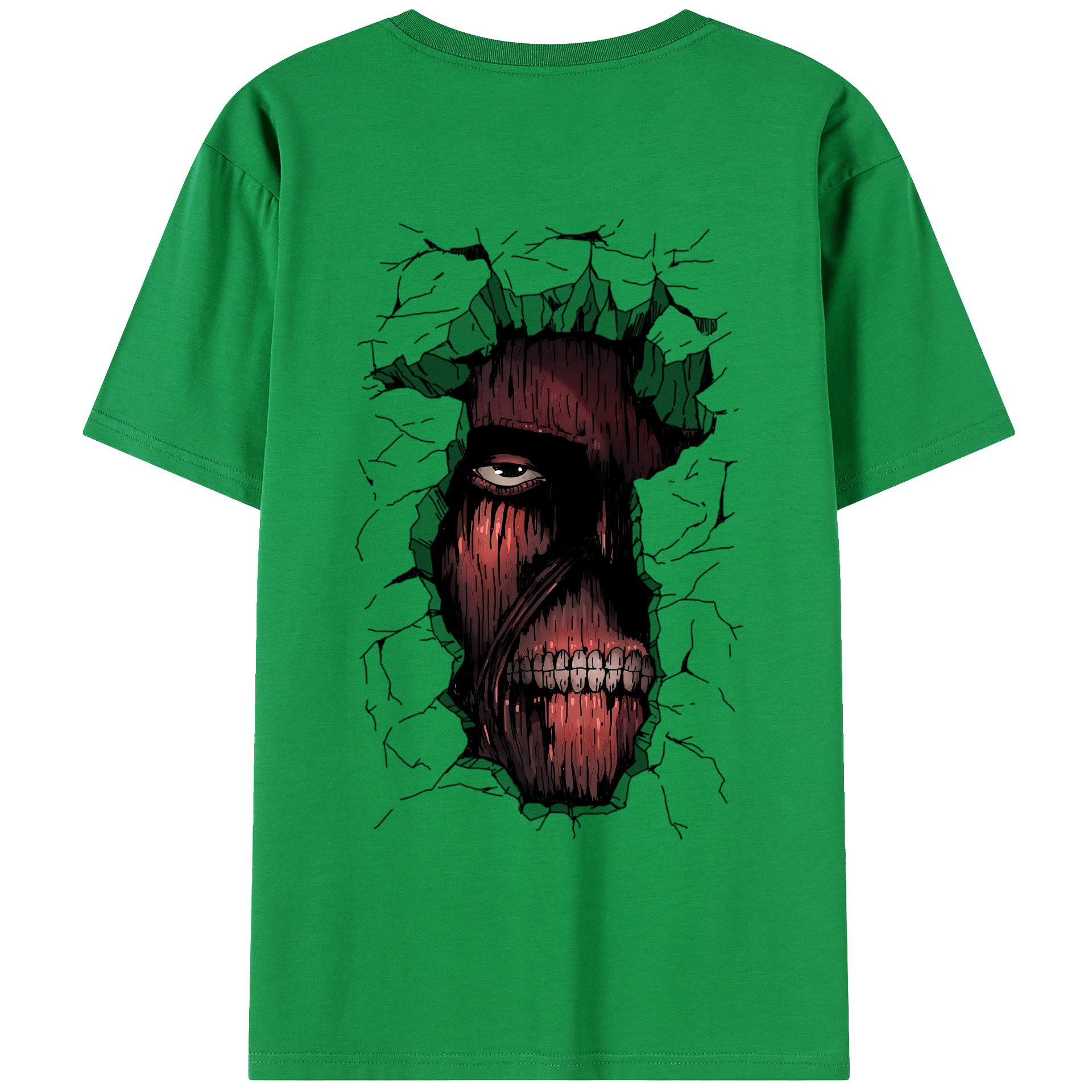 （画像用） 進撃の巨人 Attack on Titan 綿100％ メンズ半袖Tシャツ（バックプリント） 通気性