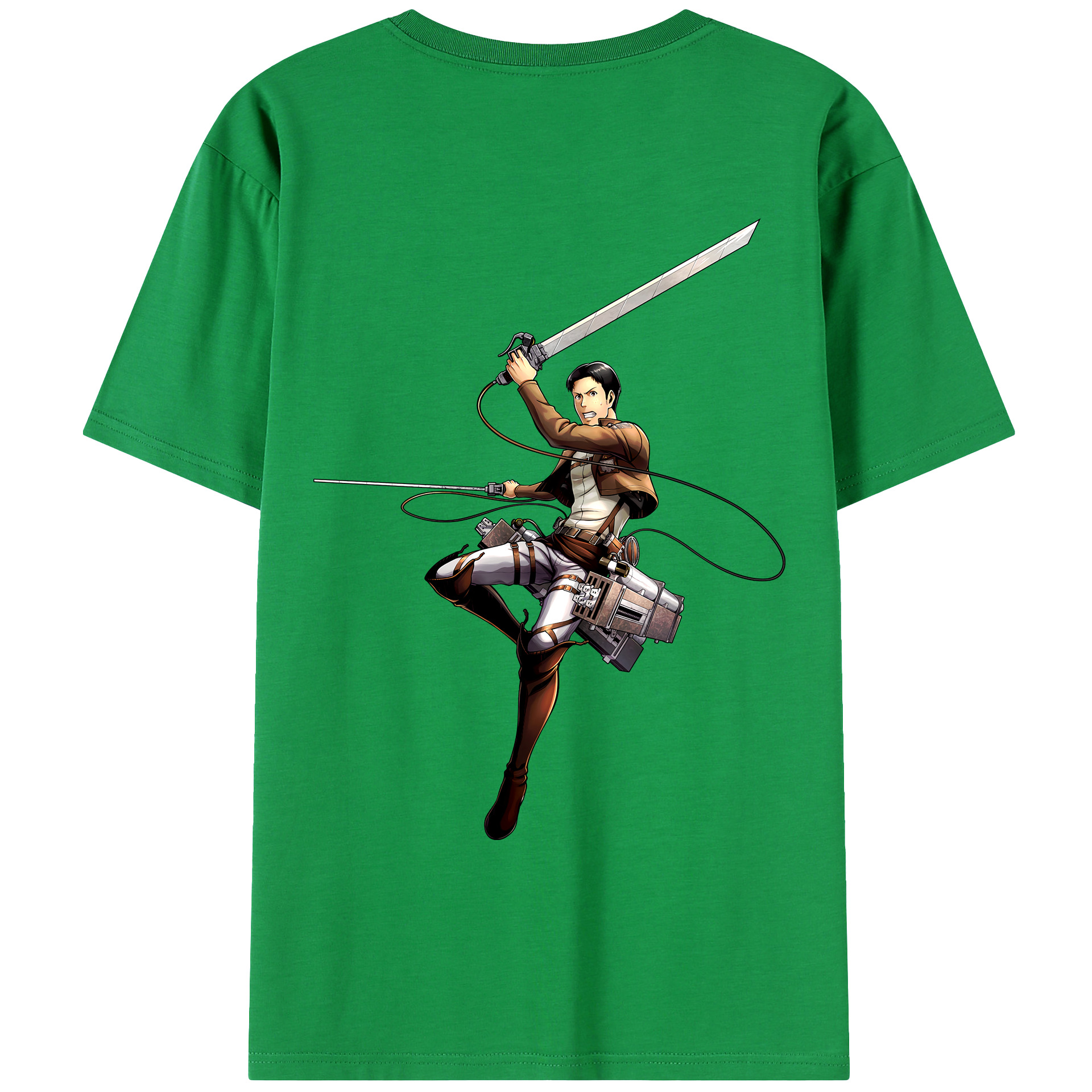 （画像用） 進撃の巨人 Attack on Titan 綿100％ メンズ半袖Tシャツ（バックプリント） 通気性