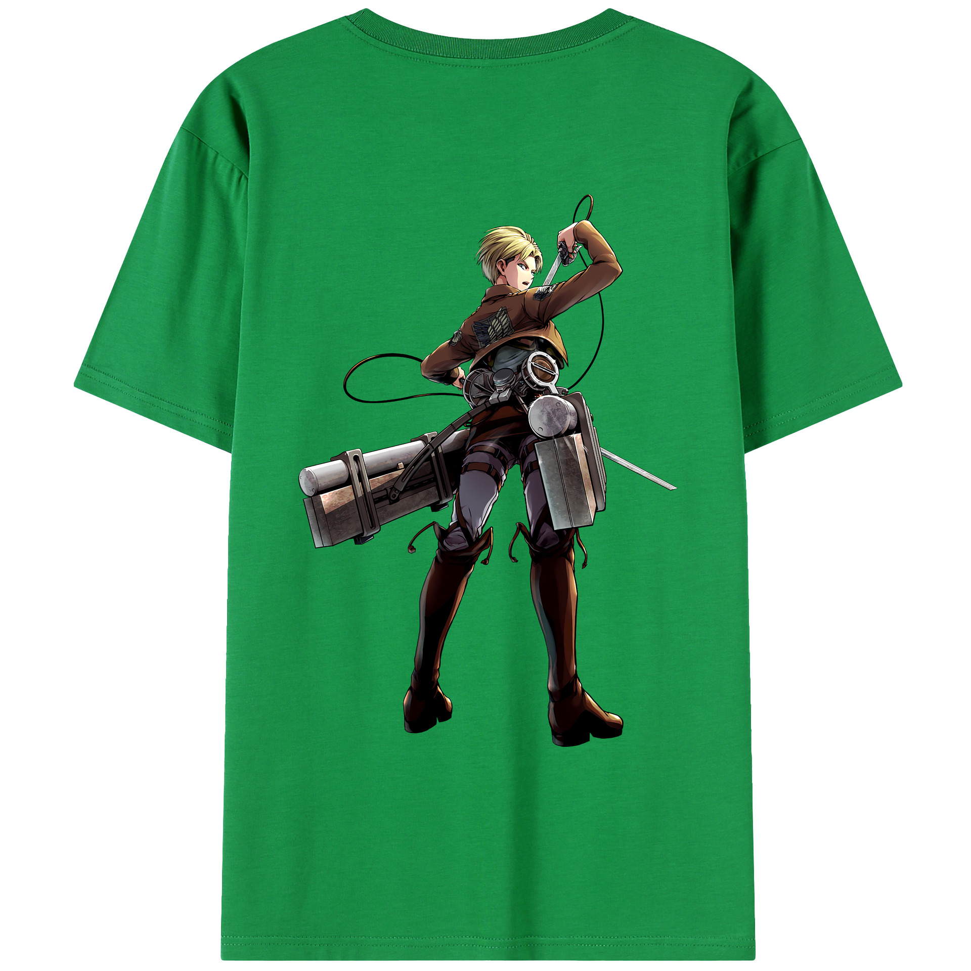 （画像用） 進撃の巨人 Attack on Titan 綿100％ メンズ半袖Tシャツ（バックプリント） 通気性