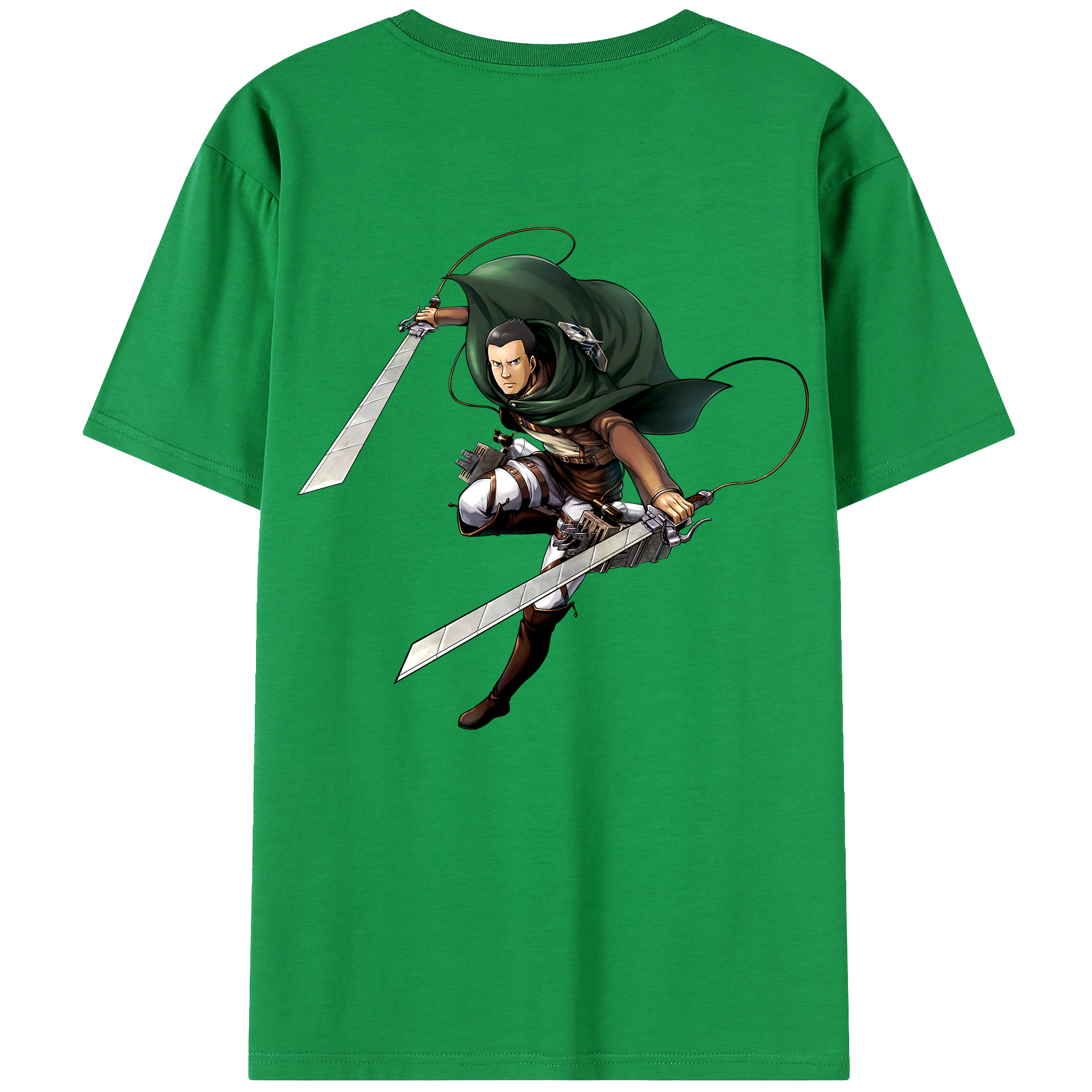 （画像用） 進撃の巨人 Attack on Titan 綿100％ メンズ半袖Tシャツ（バックプリント） 通気性