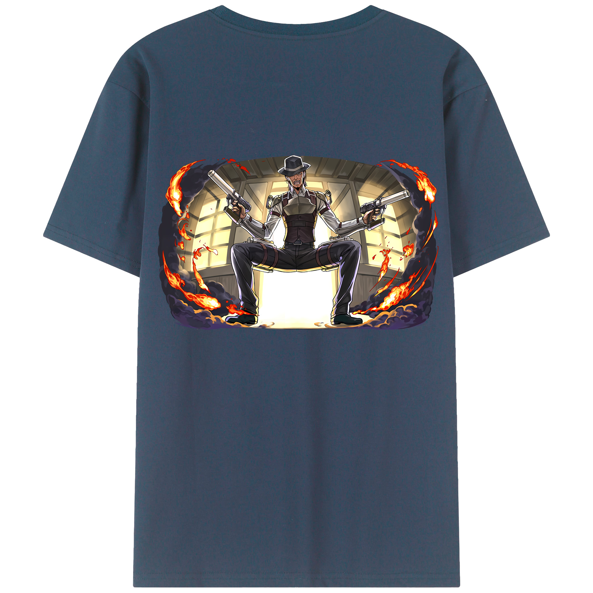 （画像用） 進撃の巨人 ケニー·アッカーマン Attack on Titan Kenny Ackerman 綿100％ メンズ半袖Tシャツ（バックプリント） 通気性