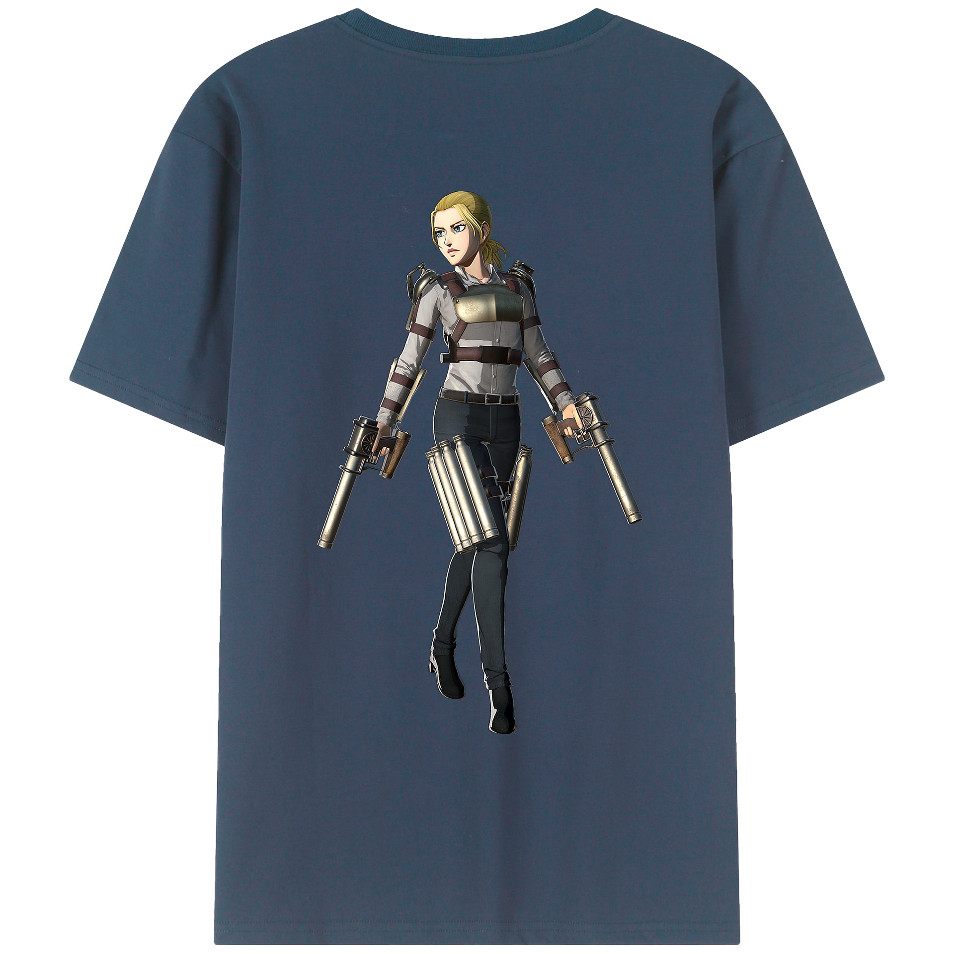 （画像用） 進撃の巨人 Attack on Titan 綿100％ メンズ半袖Tシャツ（バックプリント） 通気性