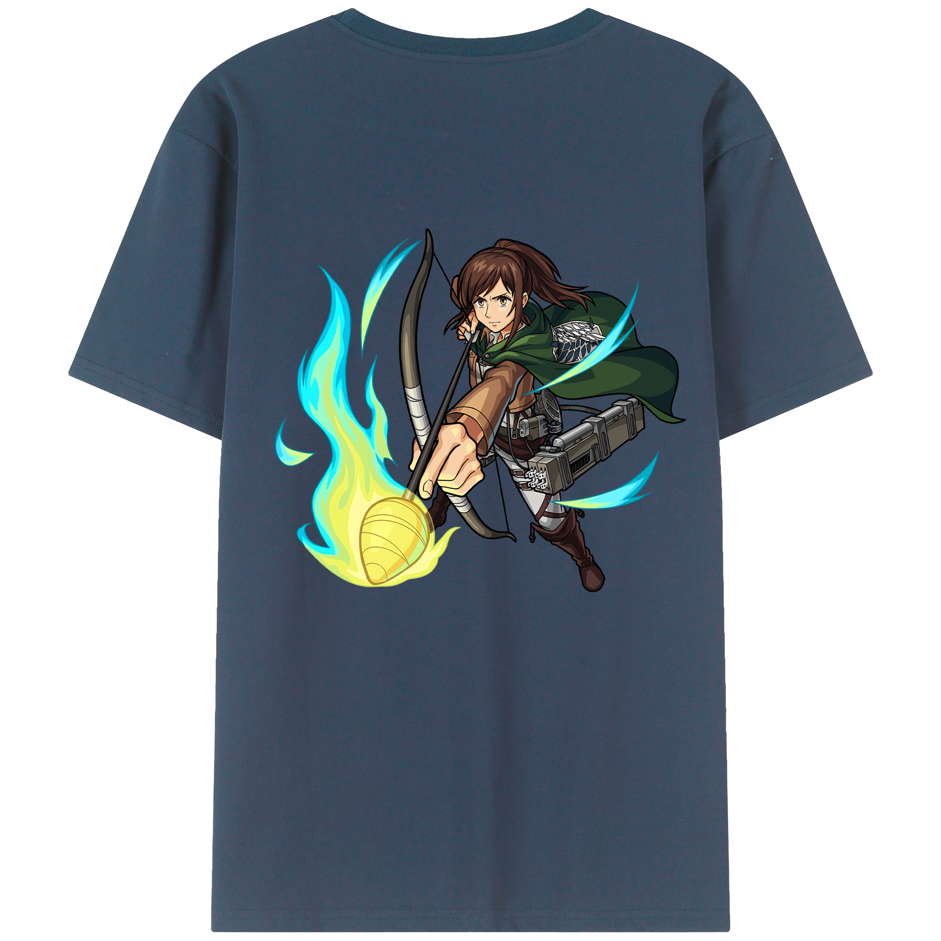（画像用） 進撃の巨人 サシャ·ブラウス Attack on Titan Sasha Blaus 綿100％ メンズ半袖Tシャツ（バックプリント） 通気性