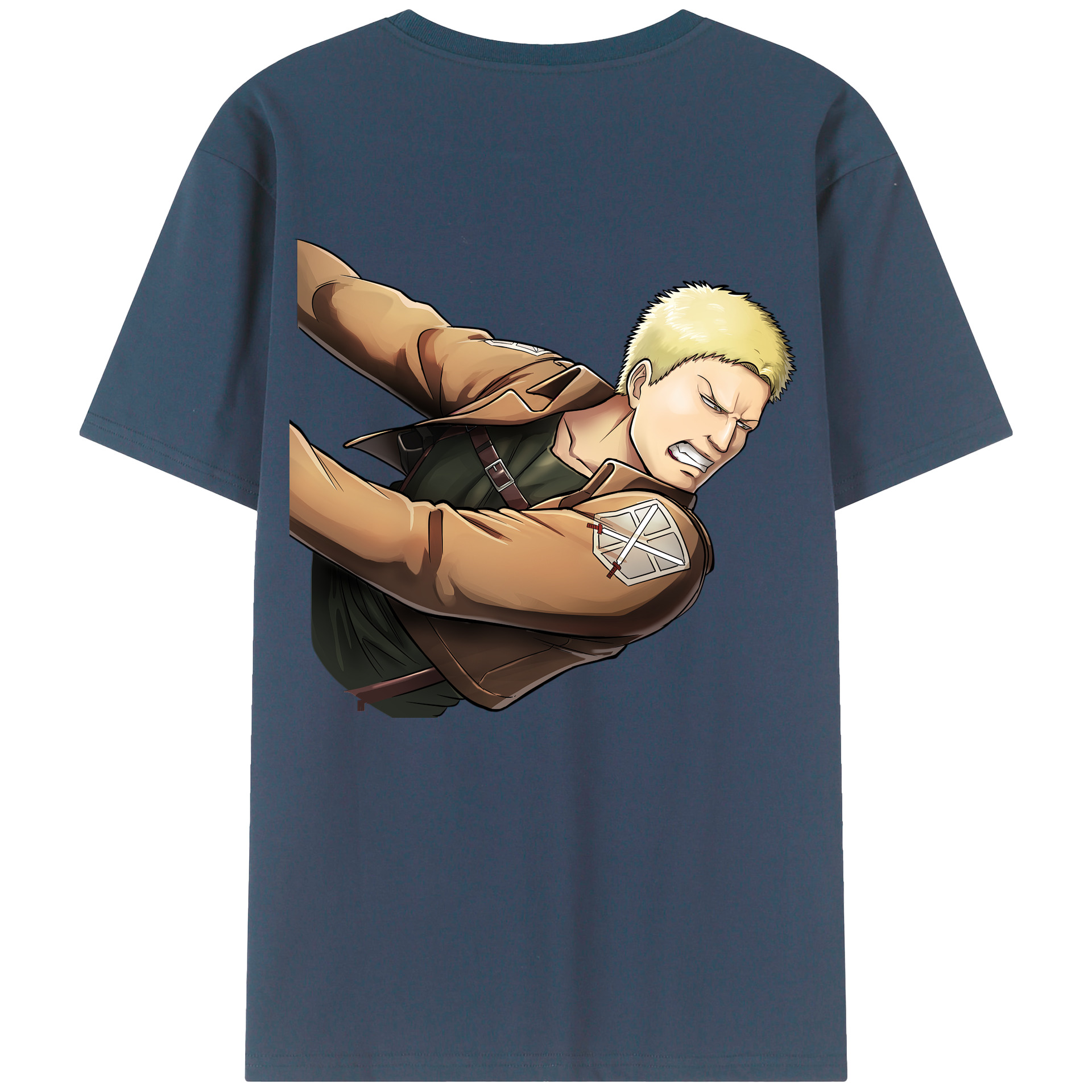 （画像用） 進撃の巨人 ライナー・ブラウン Attack on Titan Reiner Braun 綿100％ メンズ半袖Tシャツ（バックプリント） 通気性