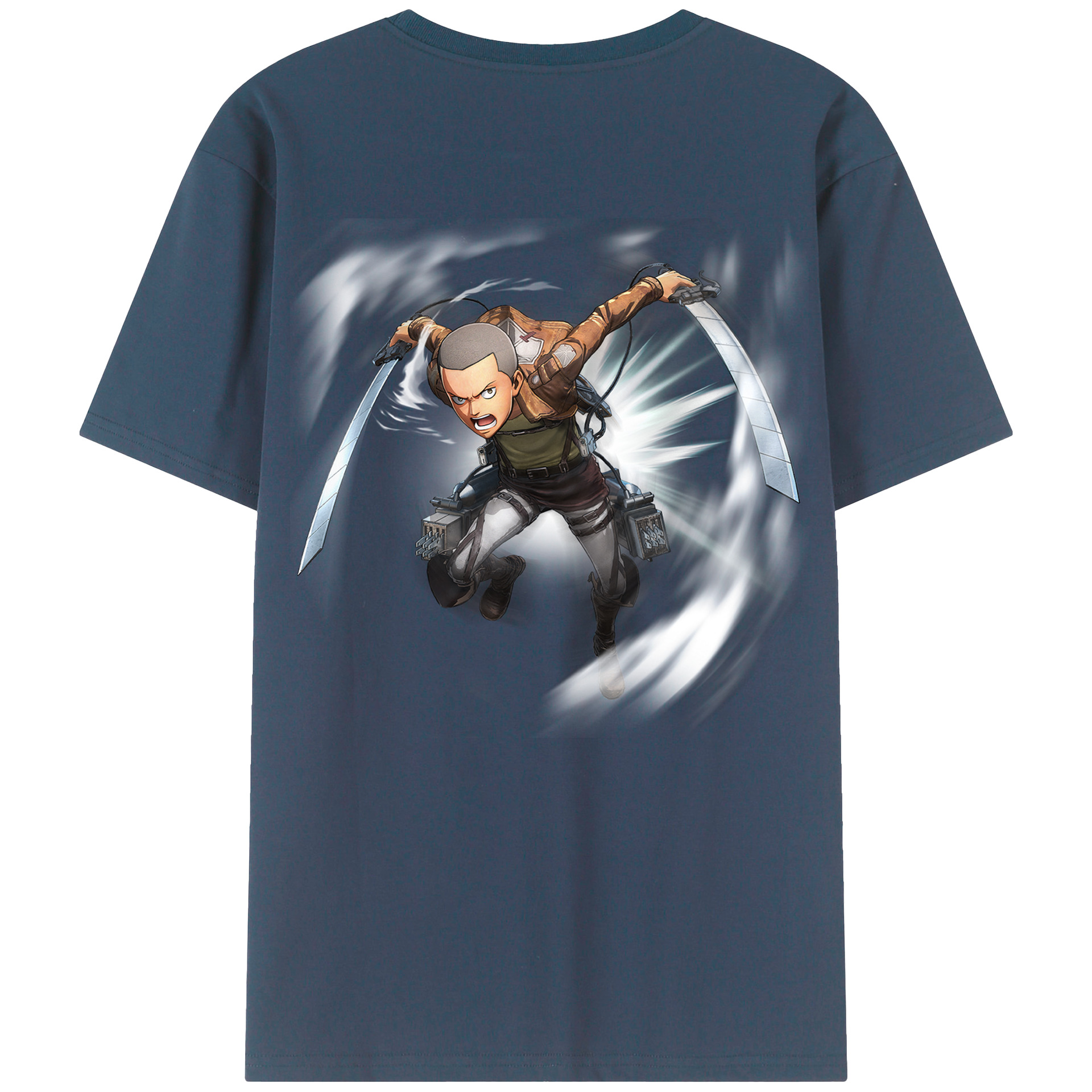 （画像用） 進撃の巨人 コニー·スプリンガー Attack on Titan Connie Springer 綿100％ メンズ半袖Tシャツ（バックプリント） 通気性
