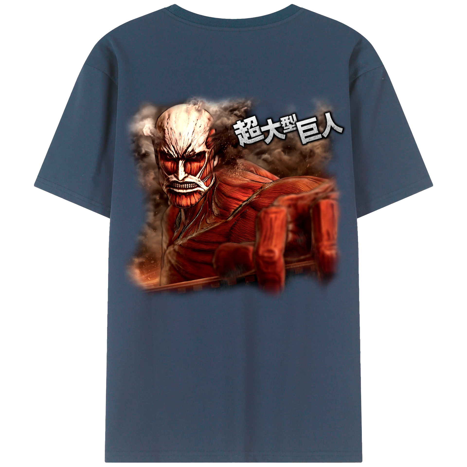 （画像用） 進撃の巨人 Attack on Titan 綿100％ メンズ半袖Tシャツ（バックプリント） 通気性