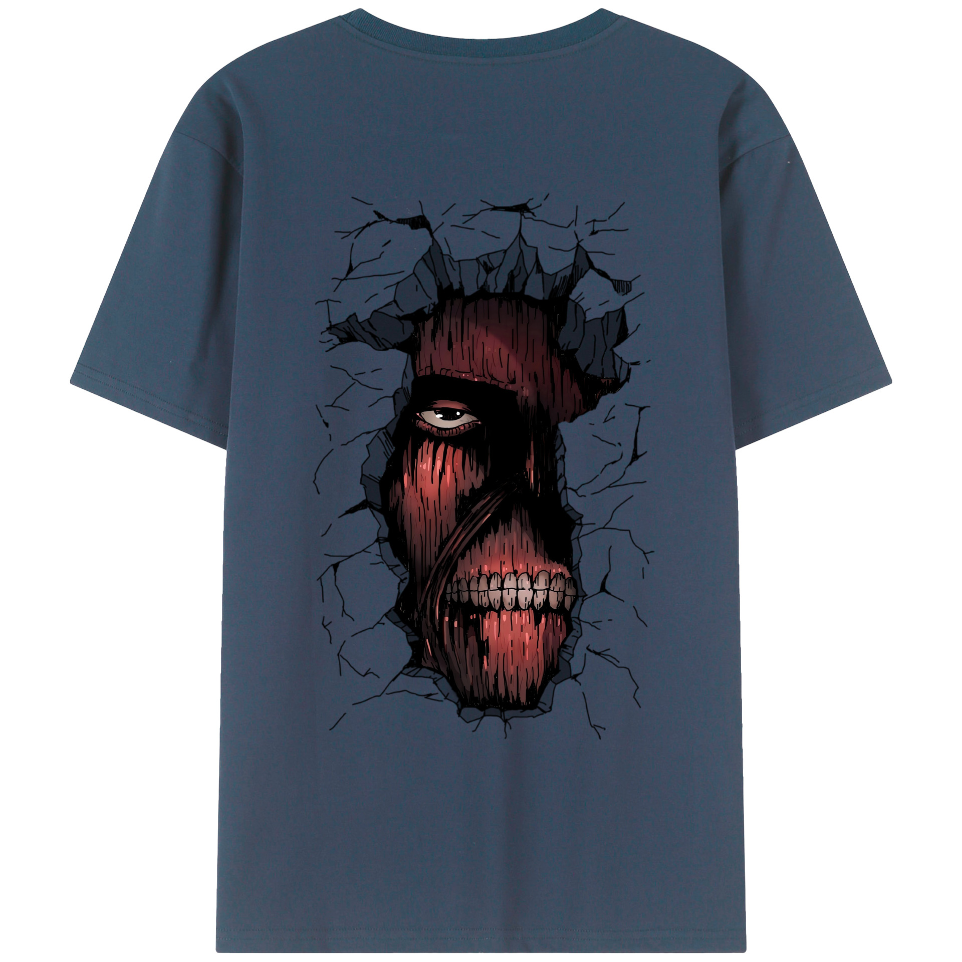 （画像用） 進撃の巨人 Attack on Titan 綿100％ メンズ半袖Tシャツ（バックプリント） 通気性