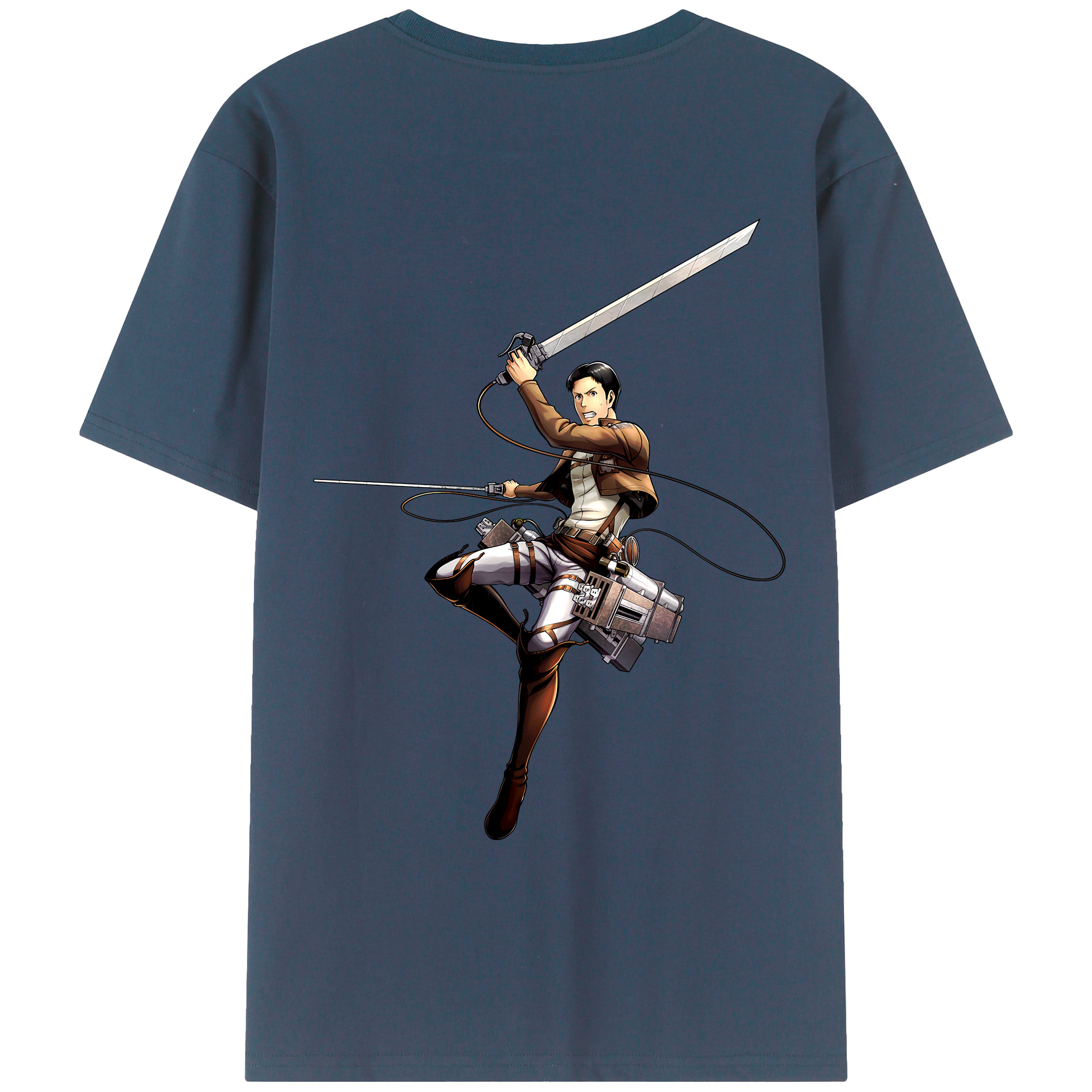 （画像用） 進撃の巨人 Attack on Titan 綿100％ メンズ半袖Tシャツ（バックプリント） 通気性