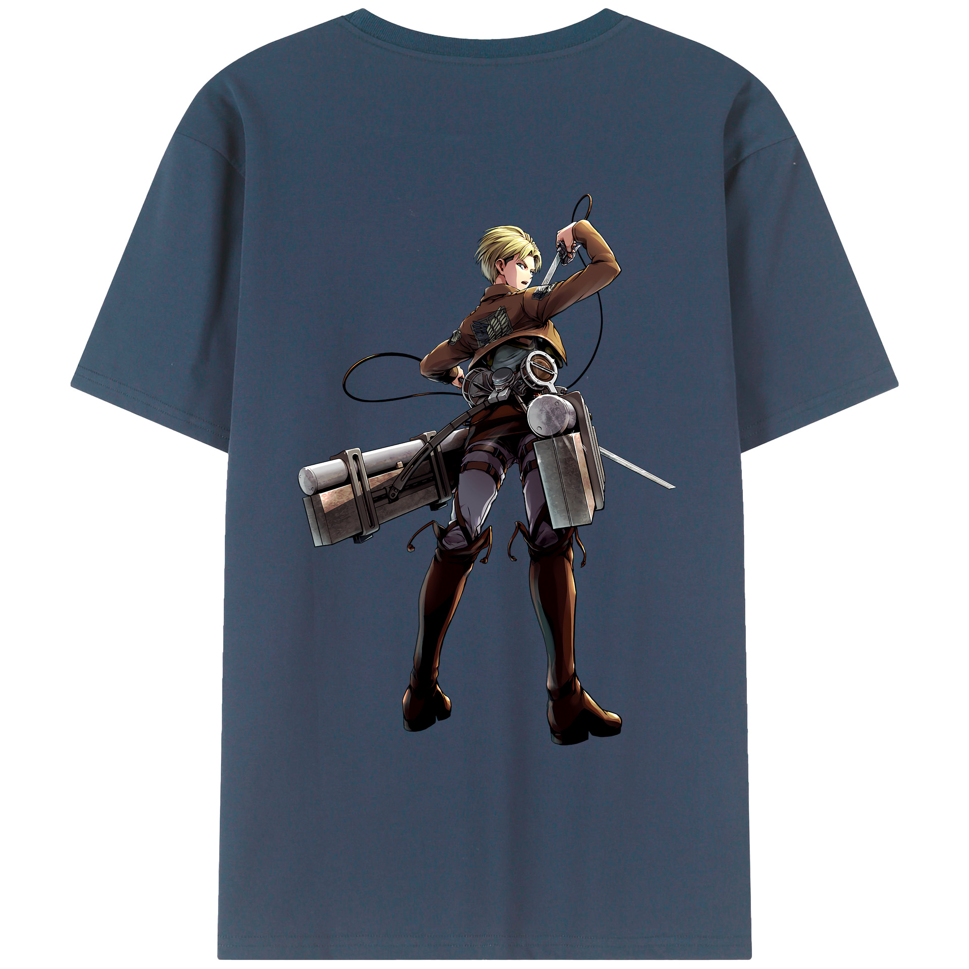 （画像用） 進撃の巨人 Attack on Titan 綿100％ メンズ半袖Tシャツ（バックプリント） 通気性