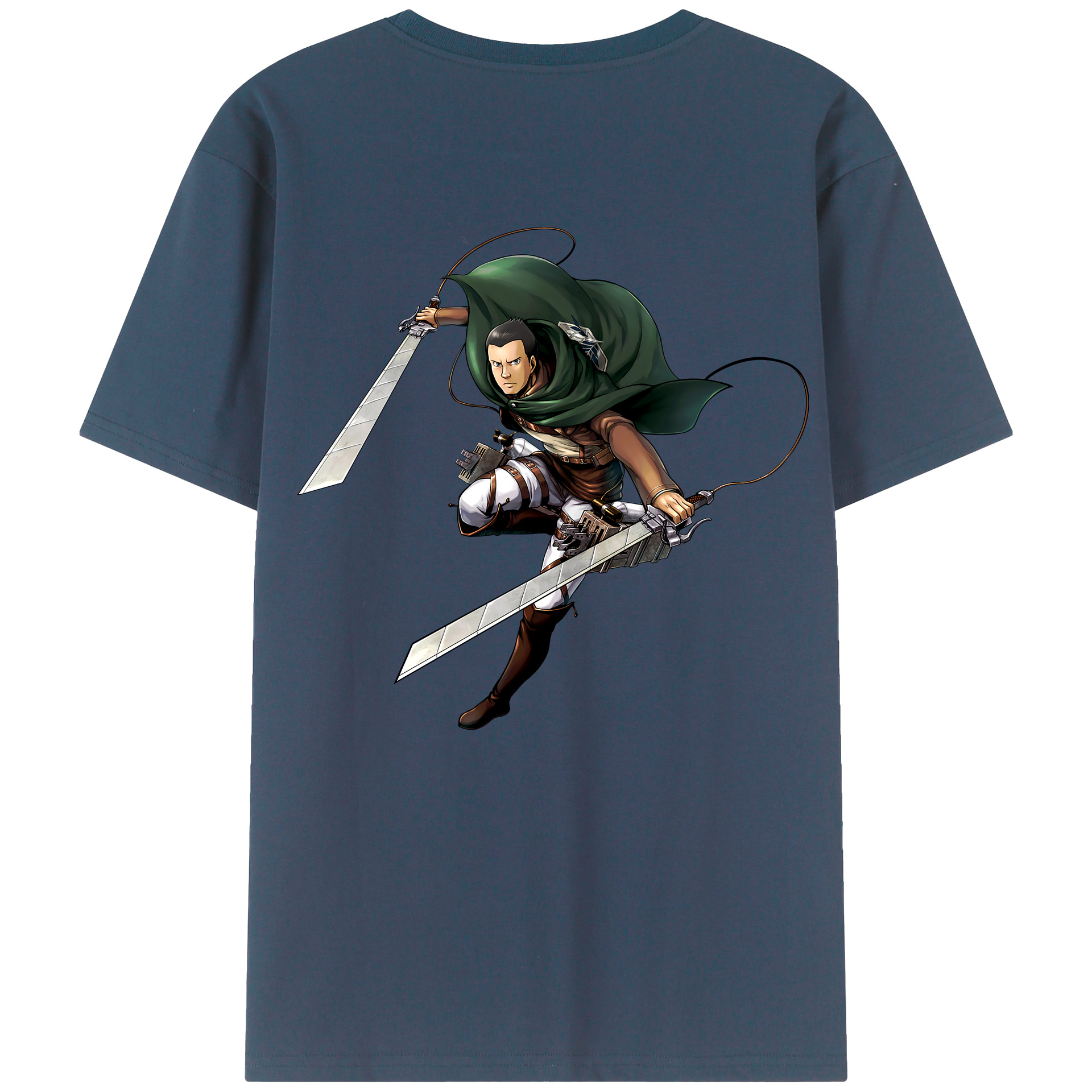 （画像用） 進撃の巨人 Attack on Titan 綿100％ メンズ半袖Tシャツ（バックプリント） 通気性