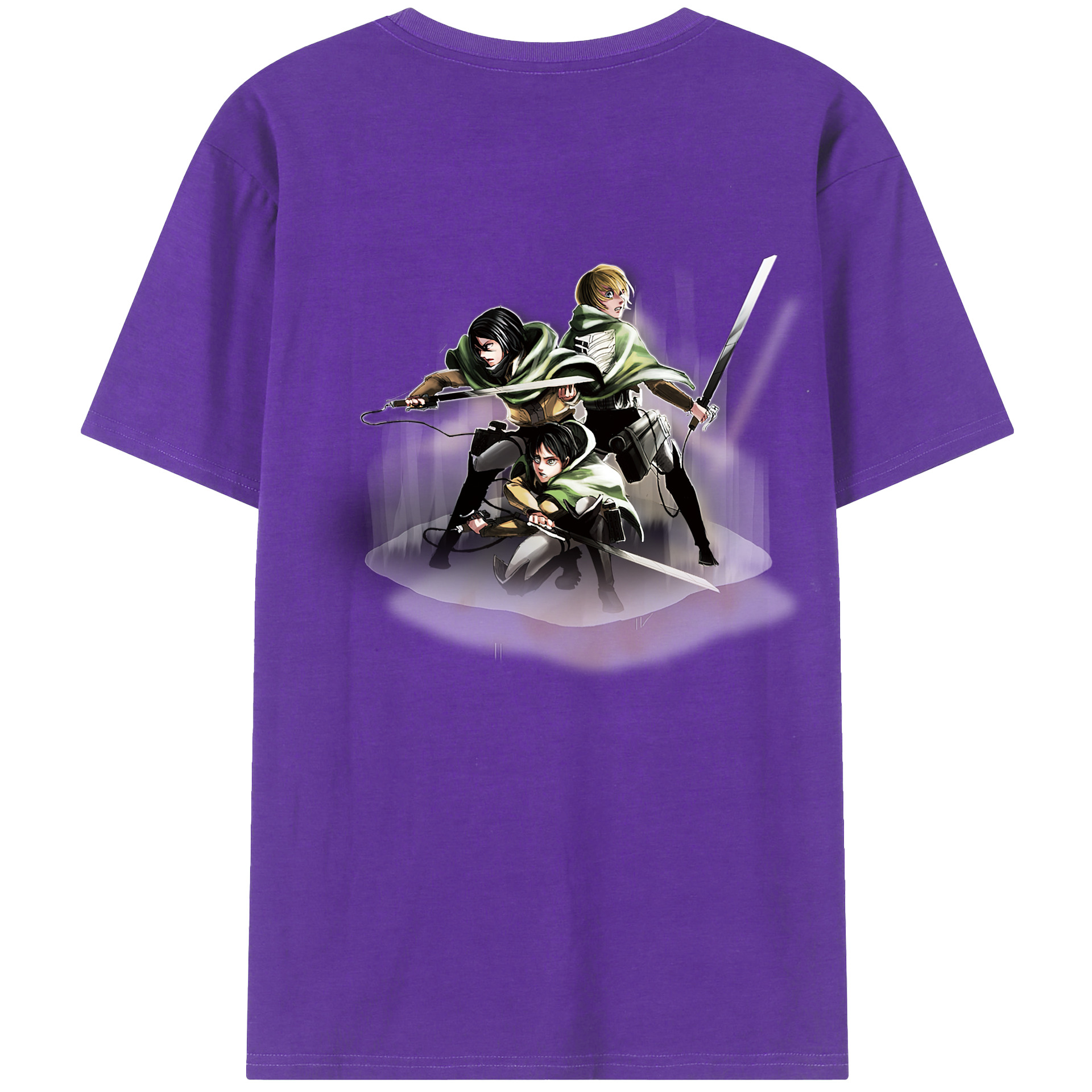 （画像用） 進撃の巨人 Attack on Titan 綿100％ メンズ半袖Tシャツ（バックプリント） 通気性