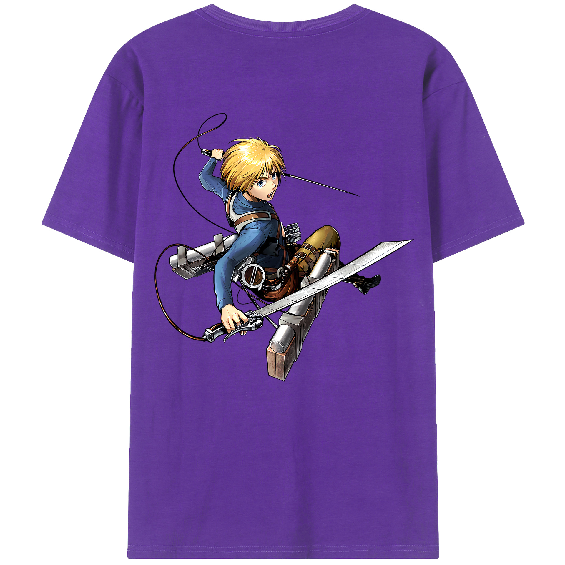 （画像用） 進撃の巨人 アルミン·アルレルト Attack on Titan Armin Arlert 綿100％ メンズ半袖Tシャツ（バックプリント） 通気性