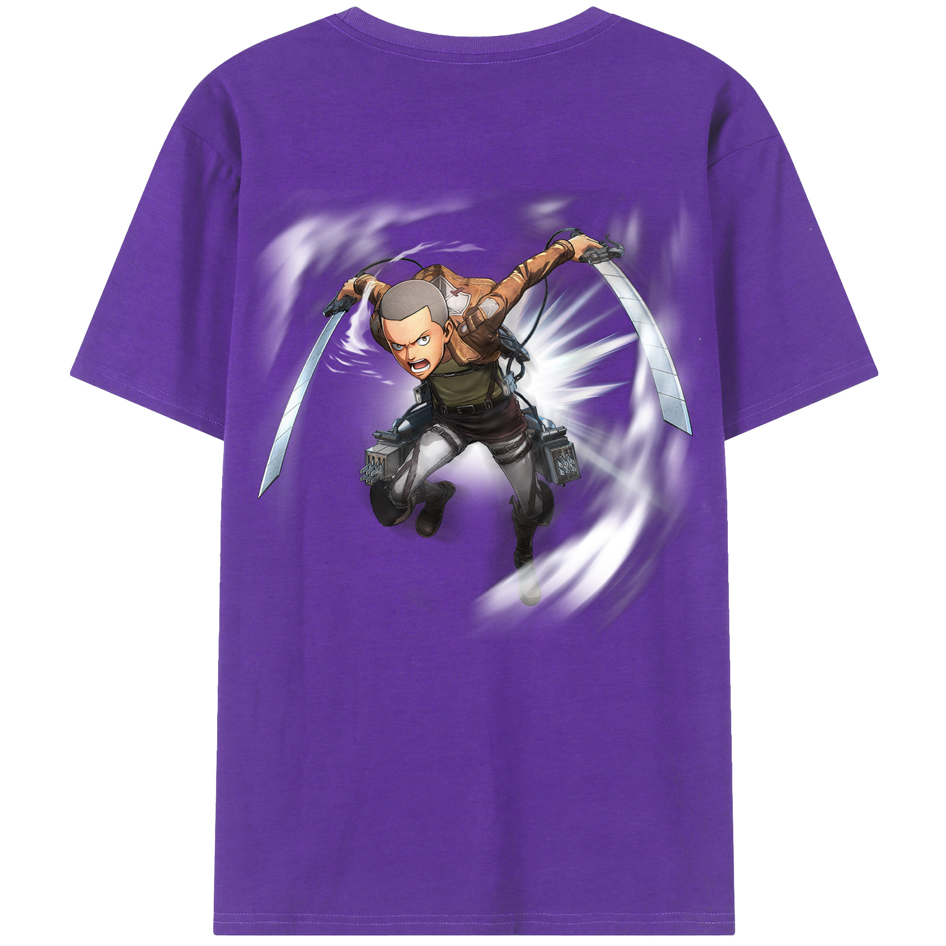 （画像用） 進撃の巨人 コニー·スプリンガー Attack on Titan Connie Springer 綿100％ メンズ半袖Tシャツ（バックプリント） 通気性