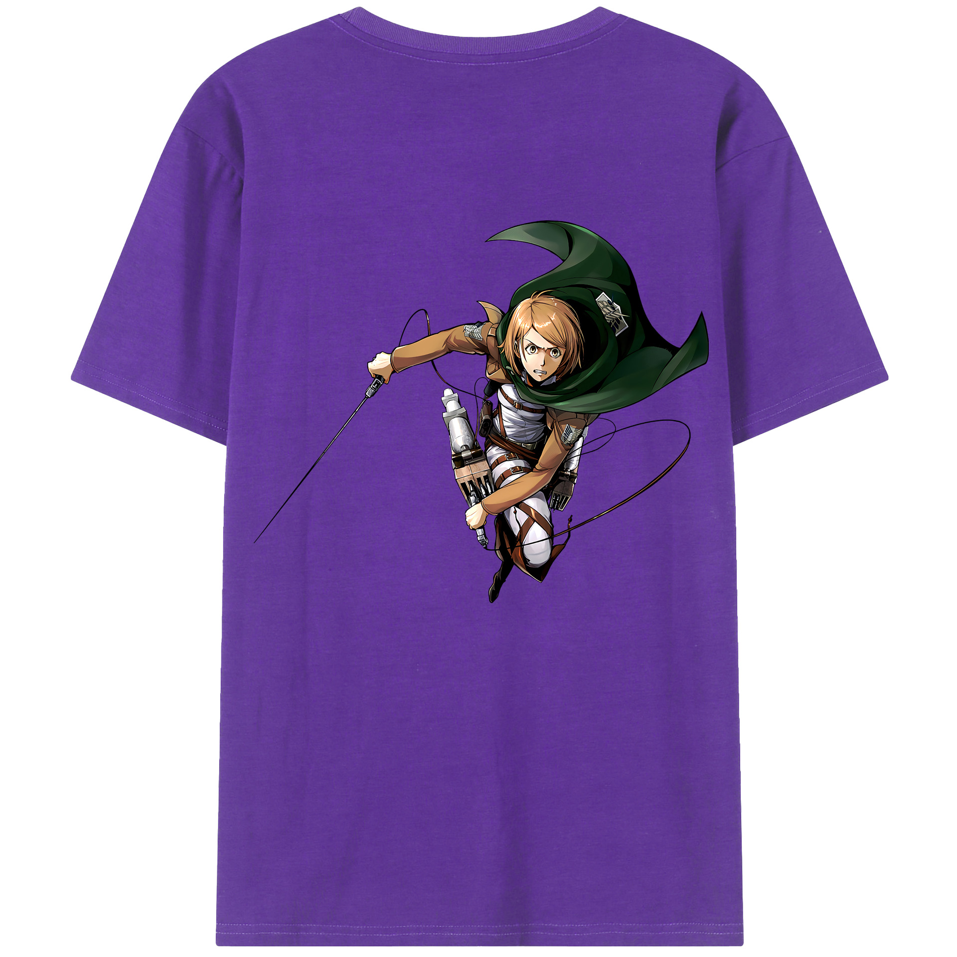 （画像用） 進撃の巨人 ペトラ·ラル Attack on Titan Petra Rall 綿100％ メンズ半袖Tシャツ（バックプリント） 通気性