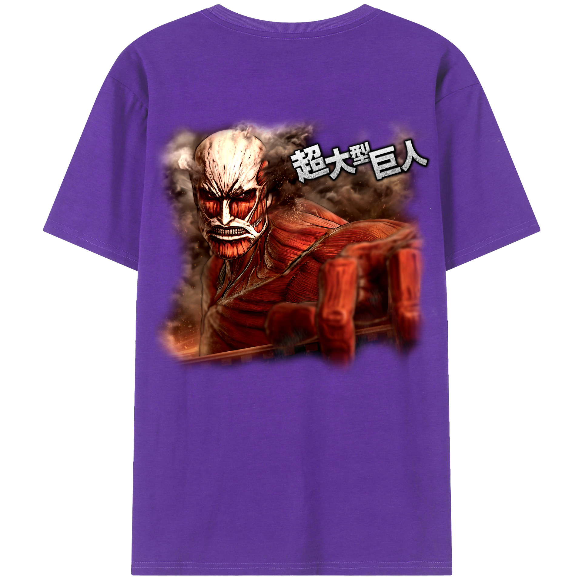 （画像用） 進撃の巨人 Attack on Titan 綿100％ メンズ半袖Tシャツ（バックプリント） 通気性