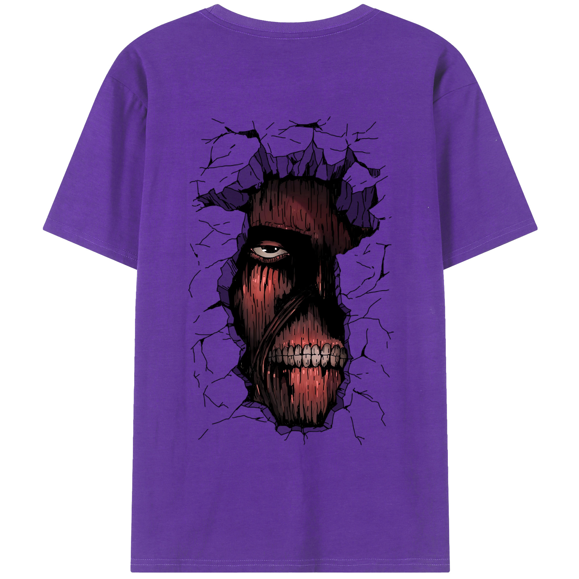（画像用） 進撃の巨人 Attack on Titan 綿100％ メンズ半袖Tシャツ（バックプリント） 通気性