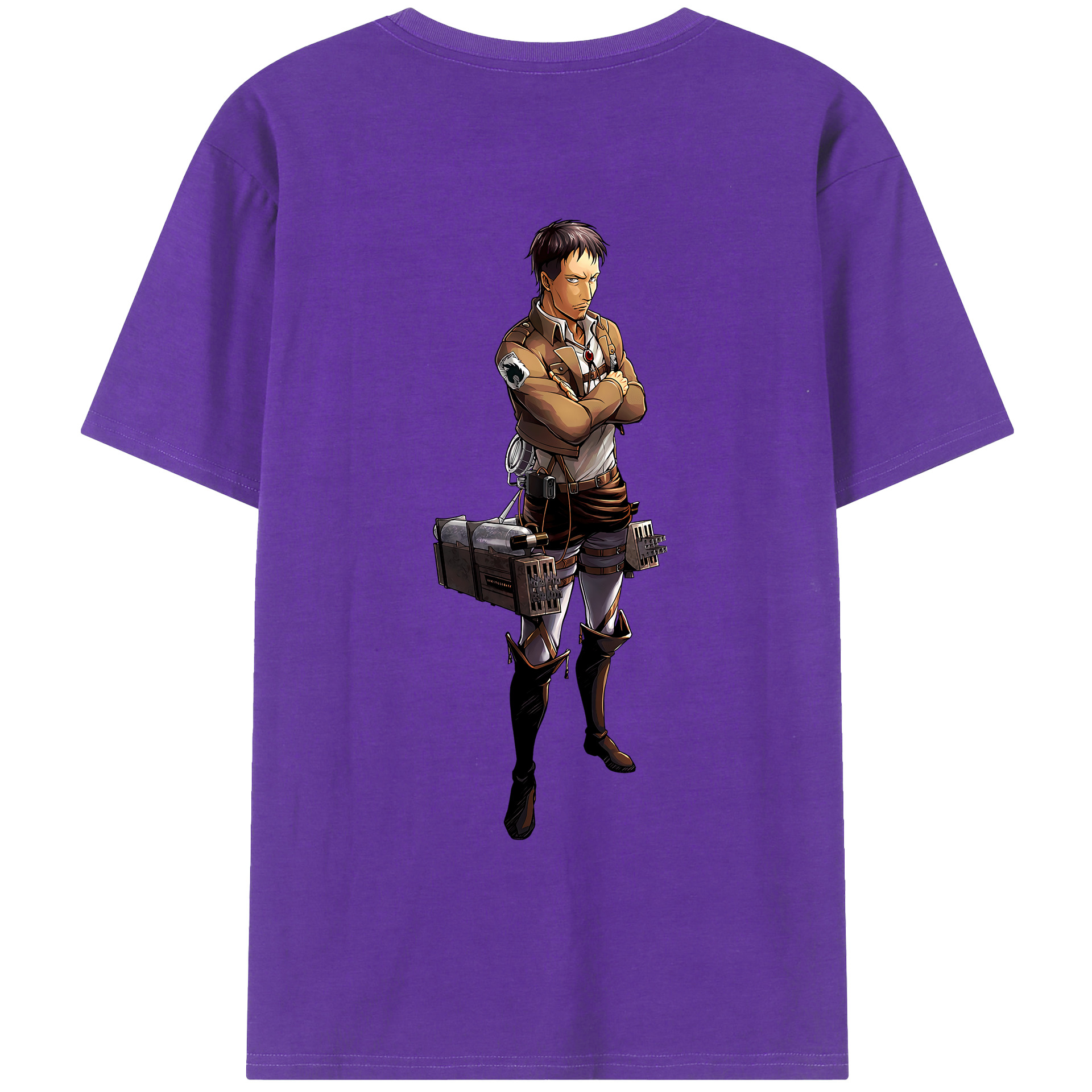 （画像用） 進撃の巨人 Attack on Titan 綿100％ メンズ半袖Tシャツ（バックプリント） 通気性