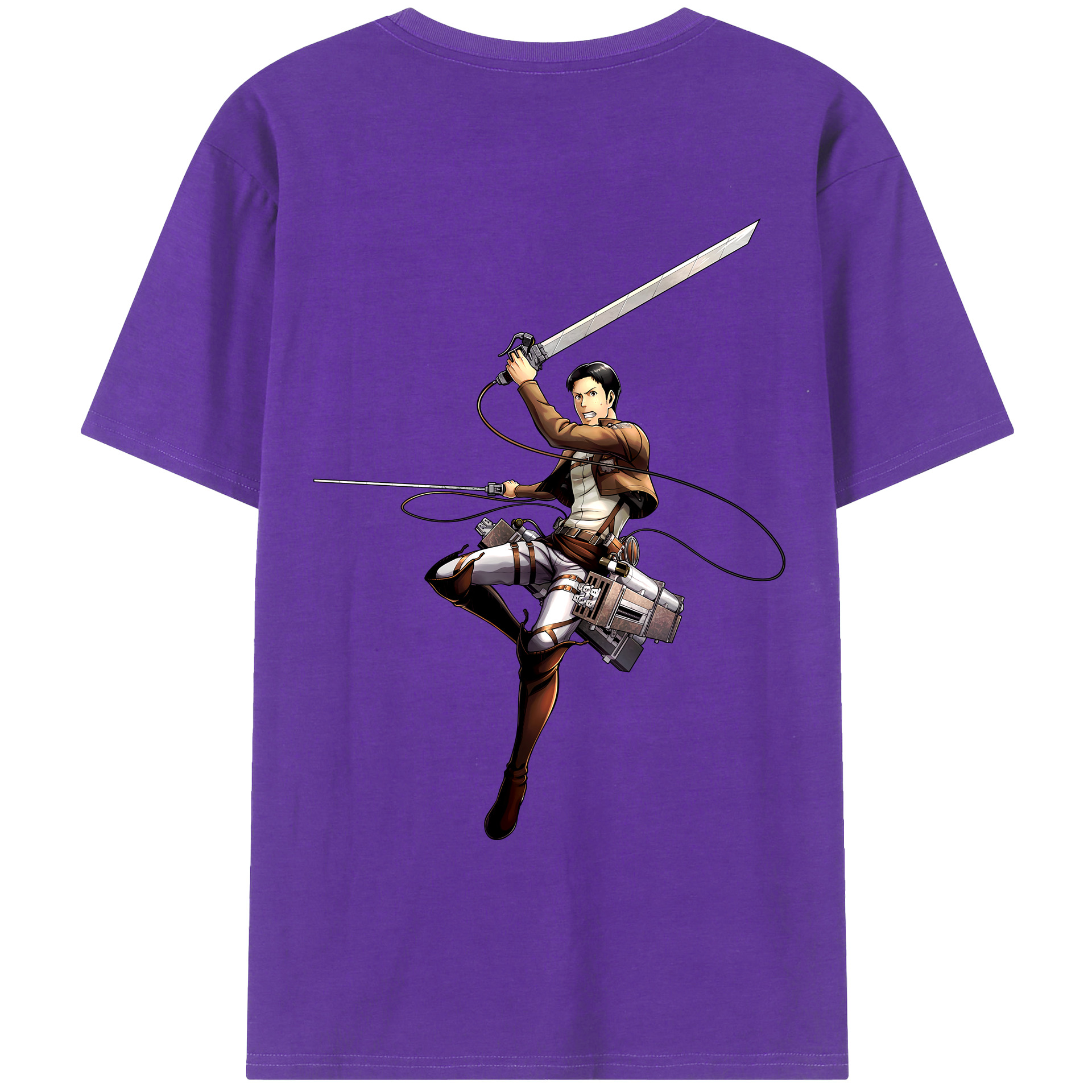（画像用） 進撃の巨人 Attack on Titan 綿100％ メンズ半袖Tシャツ（バックプリント） 通気性