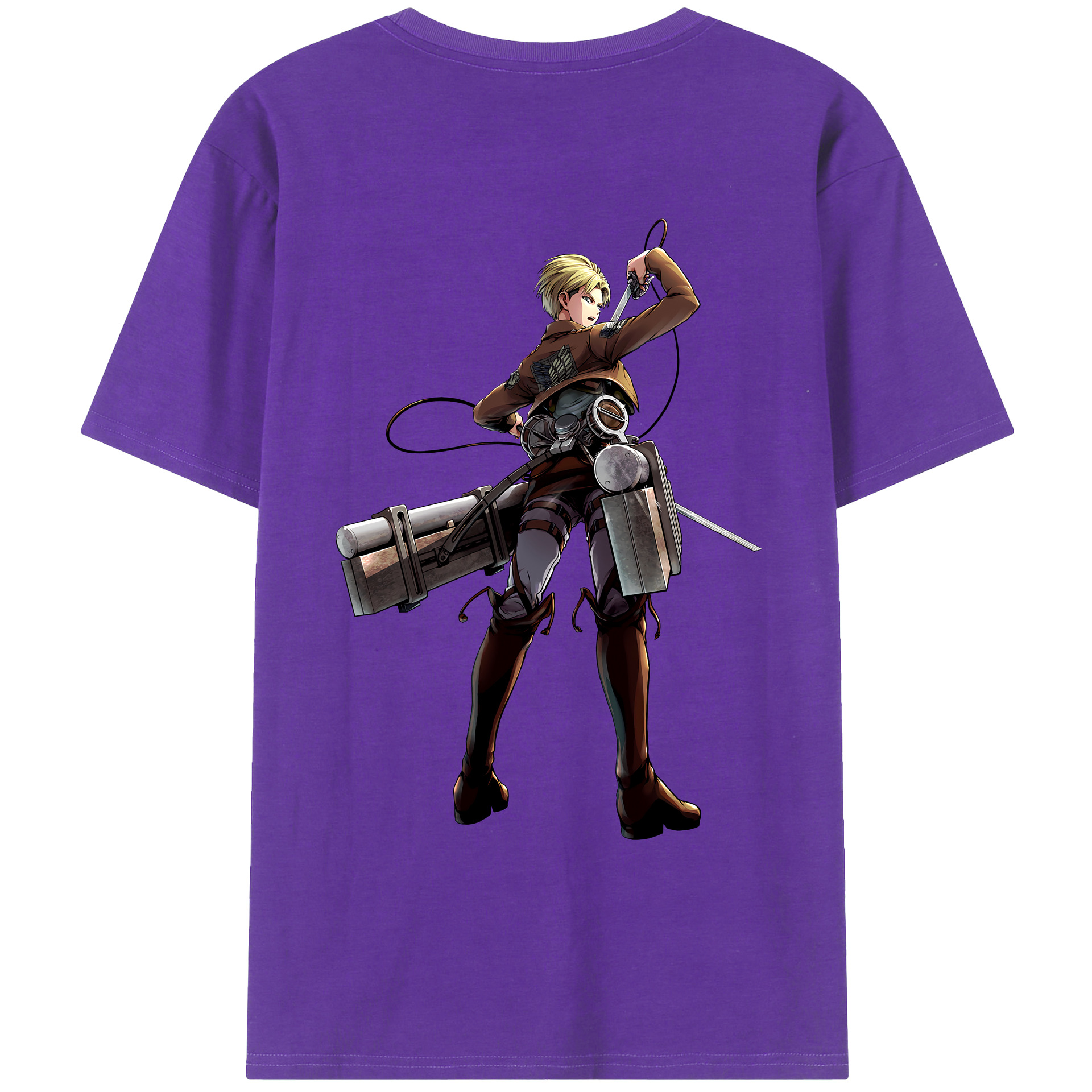（画像用） 進撃の巨人 Attack on Titan 綿100％ メンズ半袖Tシャツ（バックプリント） 通気性