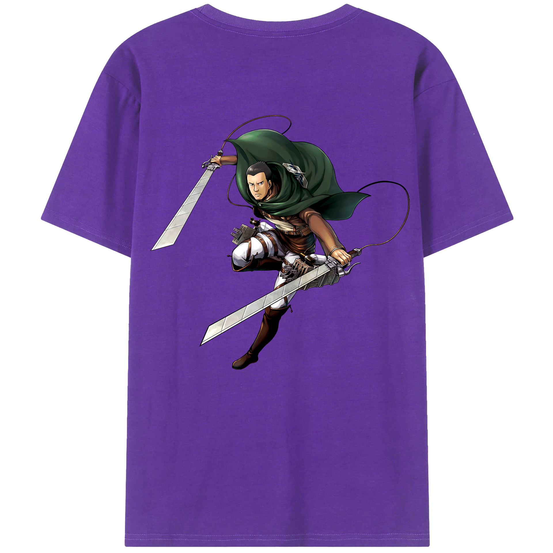 （画像用） 進撃の巨人 Attack on Titan 綿100％ メンズ半袖Tシャツ（バックプリント） 通気性