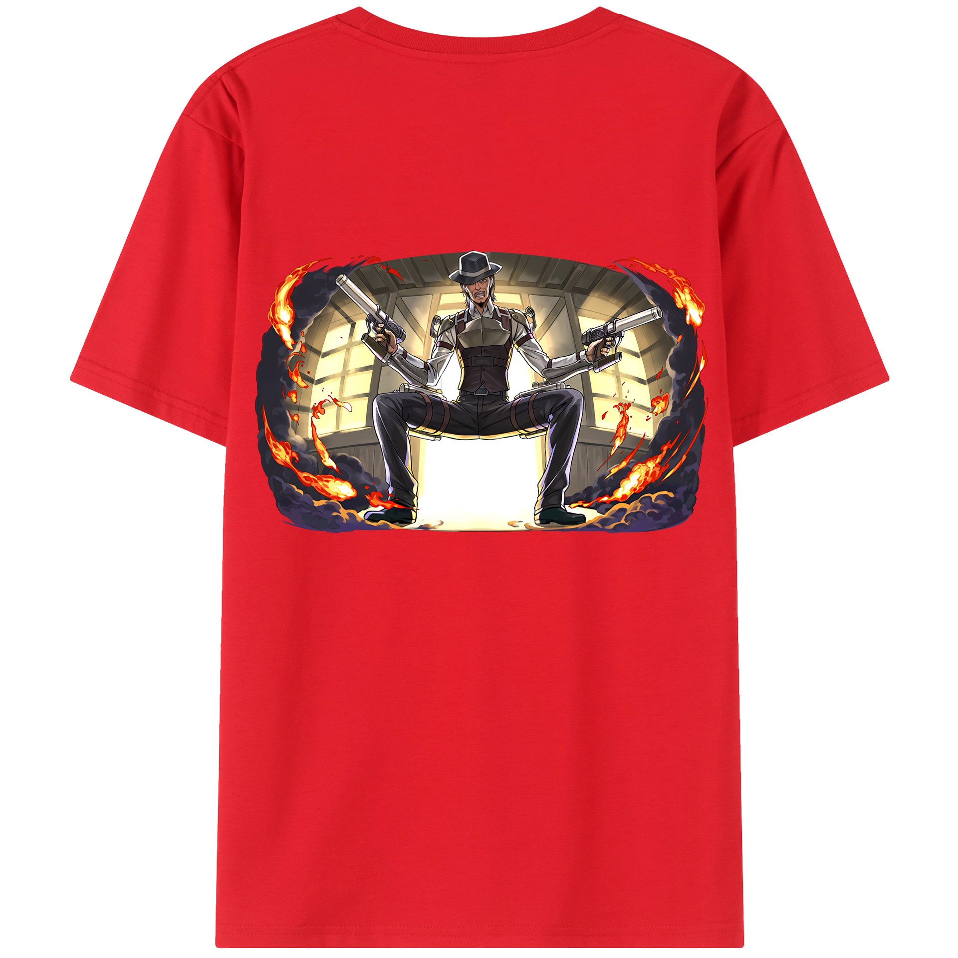 （画像用） 進撃の巨人 ケニー·アッカーマン Attack on Titan Kenny Ackerman 綿100％ メンズ半袖Tシャツ（バックプリント） 通気性