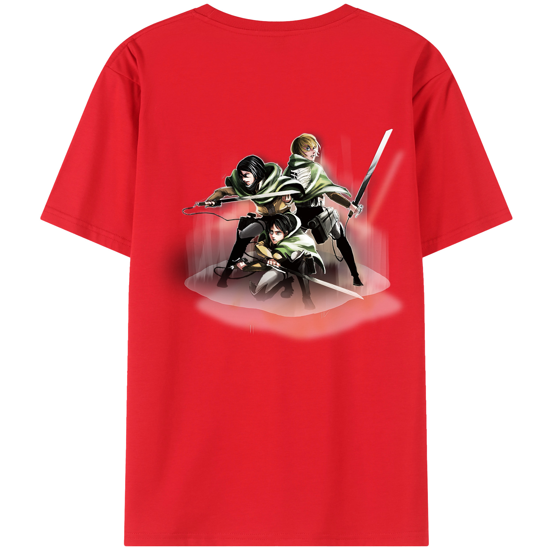 （画像用） 進撃の巨人 Attack on Titan 綿100％ メンズ半袖Tシャツ（バックプリント） 通気性