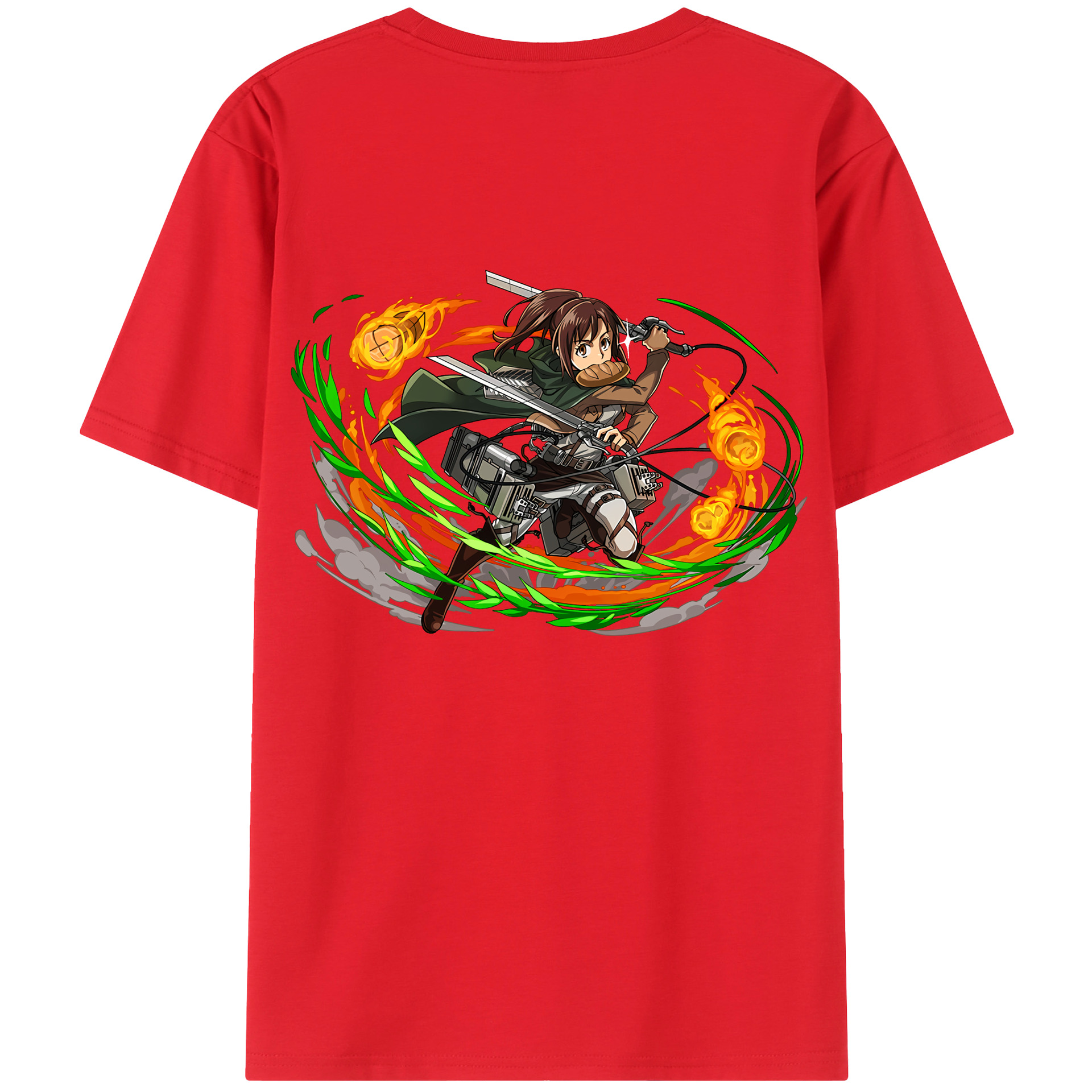 （画像用） 進撃の巨人 サシャ·ブラウス Attack on Titan Sasha Blaus 綿100％ メンズ半袖Tシャツ（バックプリント） 通気性