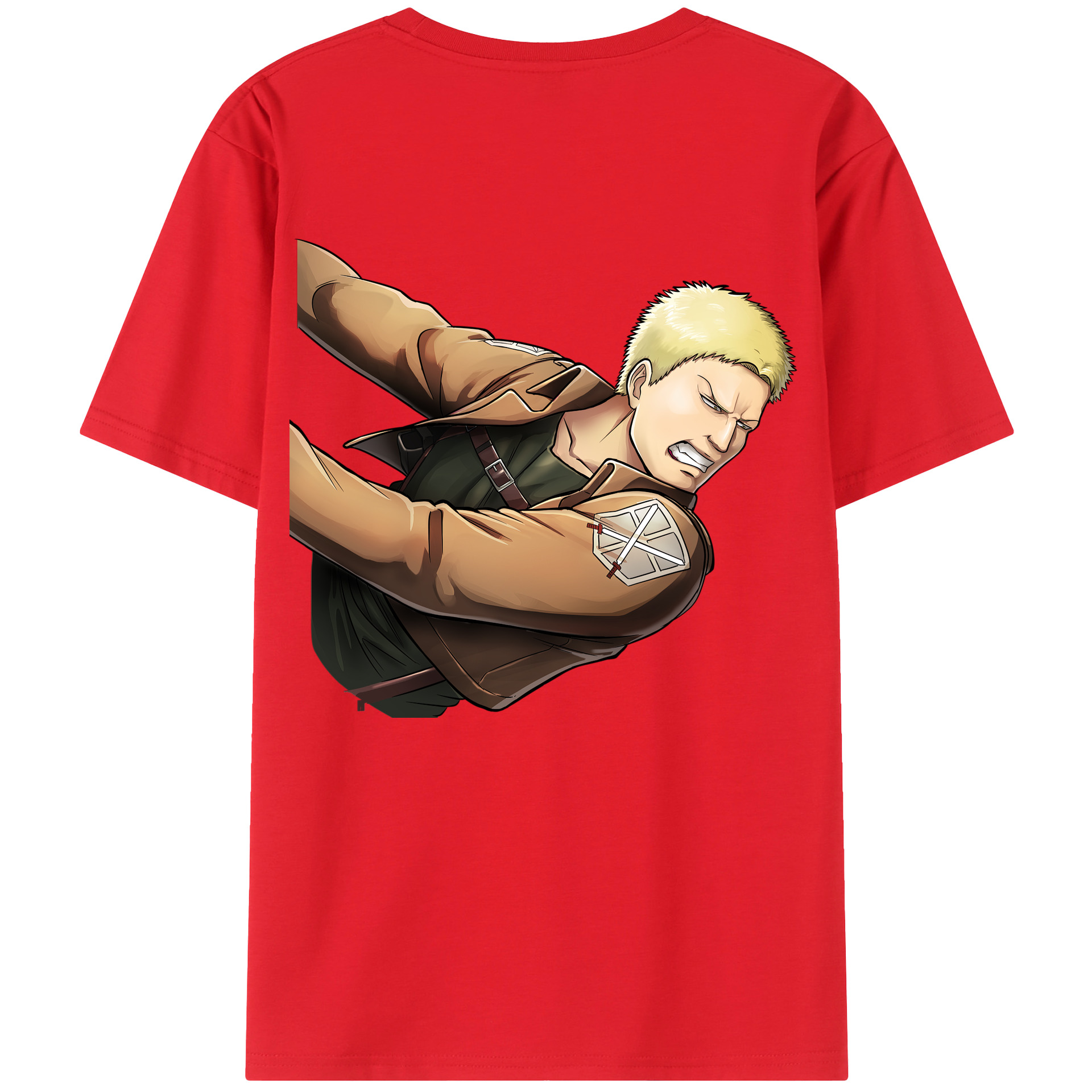 （画像用） 進撃の巨人 ライナー・ブラウン Attack on Titan Reiner Braun 綿100％ メンズ半袖Tシャツ（バックプリント） 通気性