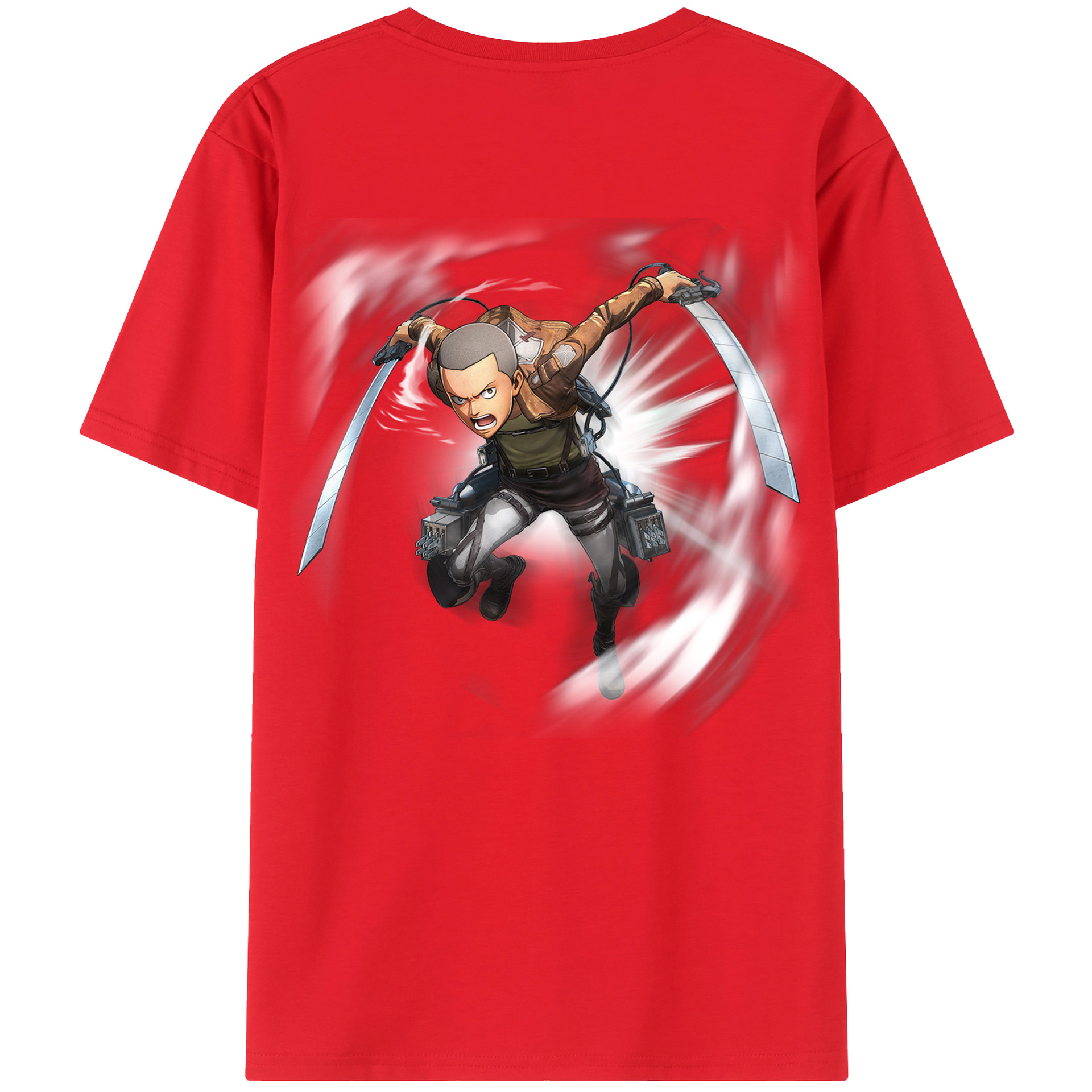 （画像用） 進撃の巨人 コニー·スプリンガー Attack on Titan Connie Springer 綿100％ メンズ半袖Tシャツ（バックプリント） 通気性