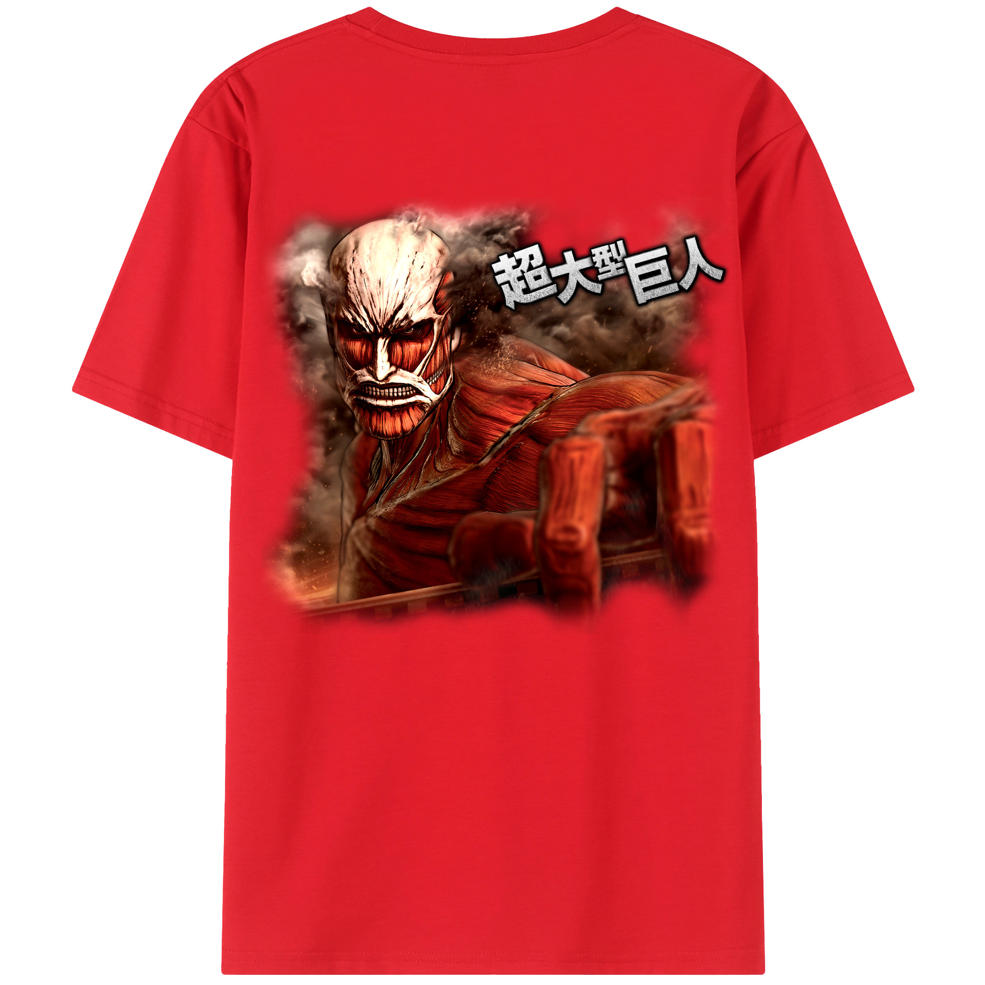 （画像用） 進撃の巨人 Attack on Titan 綿100％ メンズ半袖Tシャツ（バックプリント） 通気性