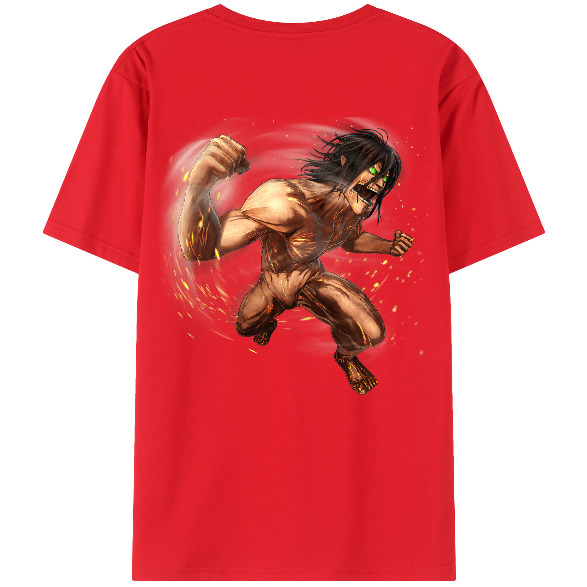 （画像用） 進撃の巨人 Attack on Titan 綿100％ メンズ半袖Tシャツ（バックプリント） 通気性