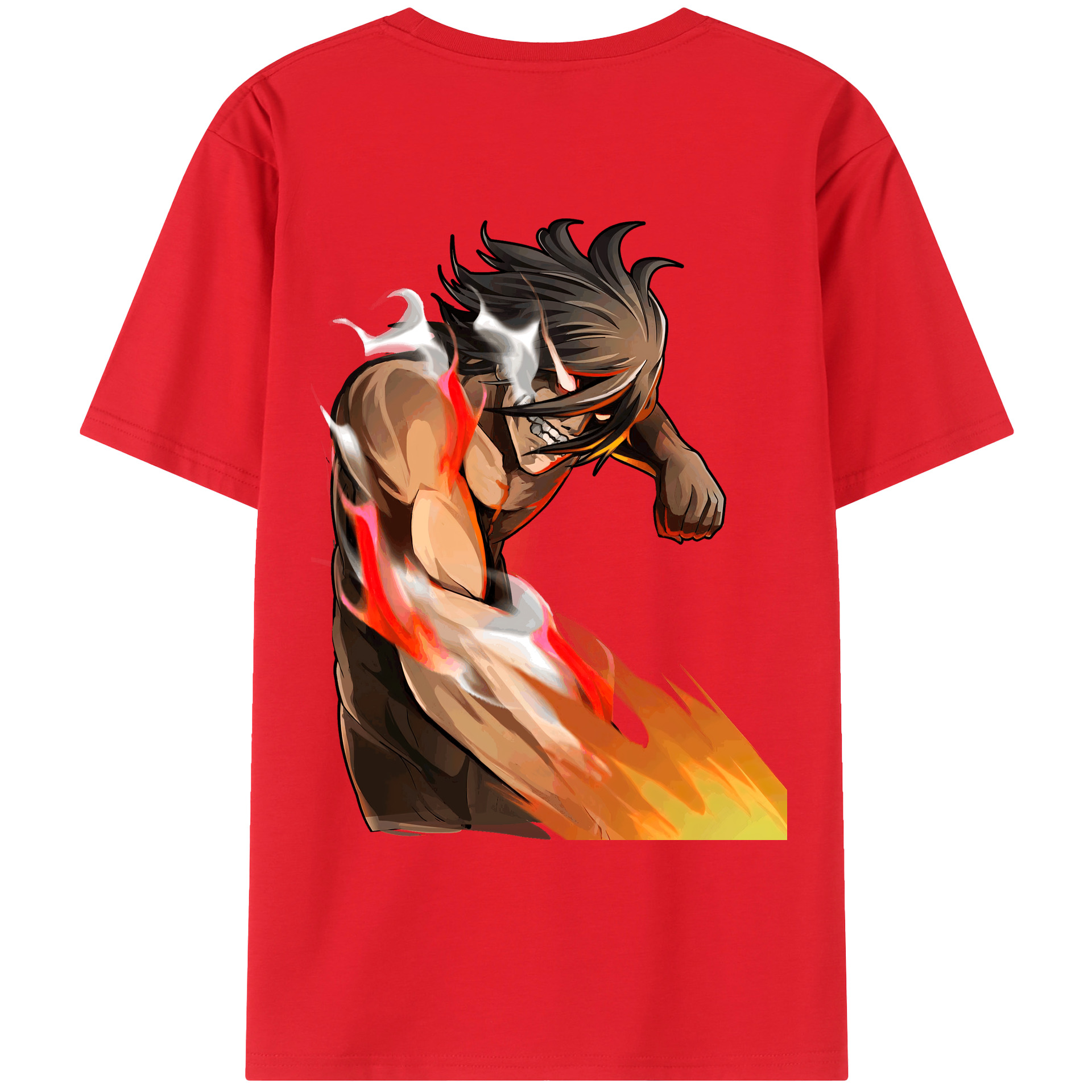（画像用） 進撃の巨人 Attack on Titan 綿100％ メンズ半袖Tシャツ（バックプリント） 通気性