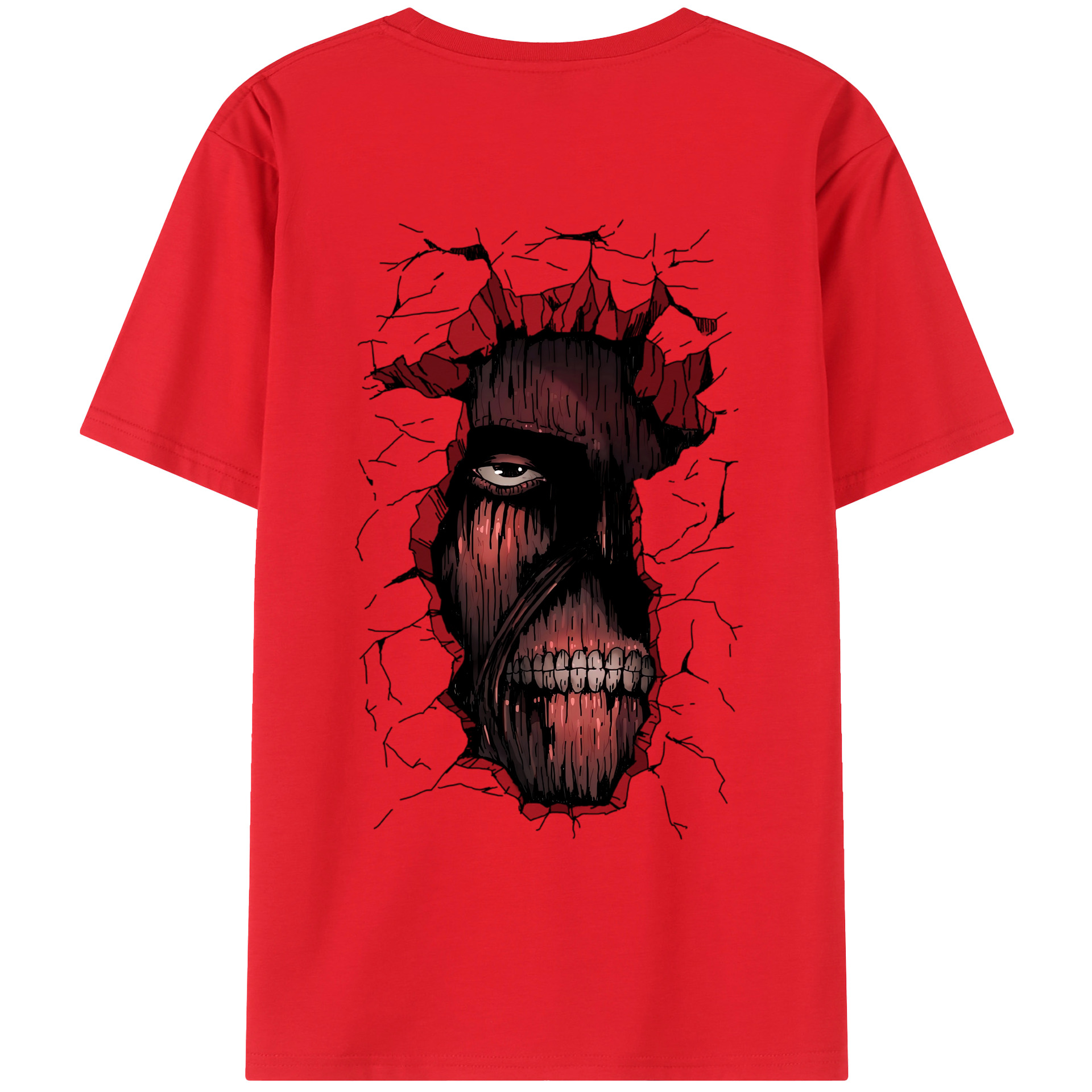 （画像用） 進撃の巨人 Attack on Titan 綿100％ メンズ半袖Tシャツ（バックプリント） 通気性