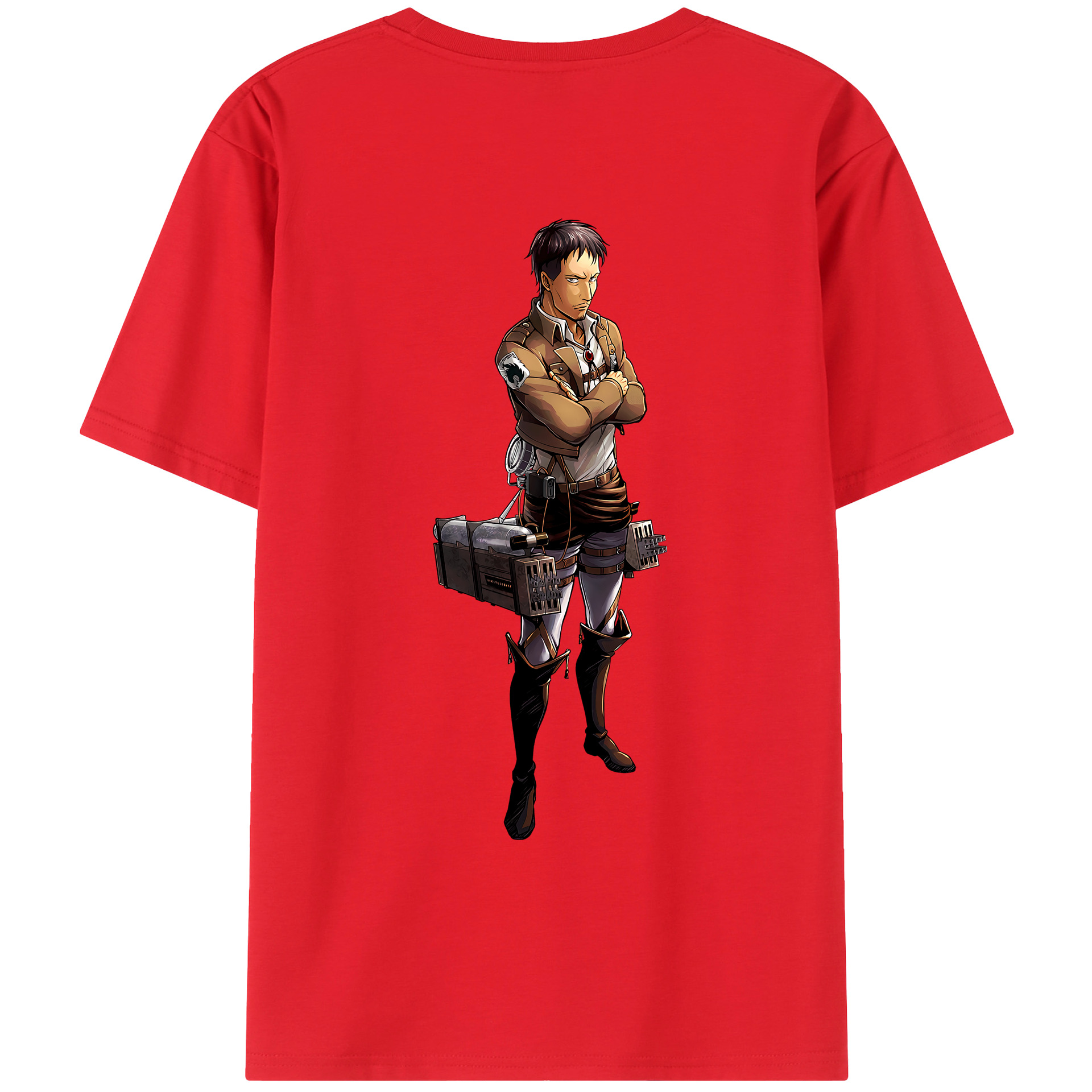 （画像用） 進撃の巨人 Attack on Titan 綿100％ メンズ半袖Tシャツ（バックプリント） 通気性